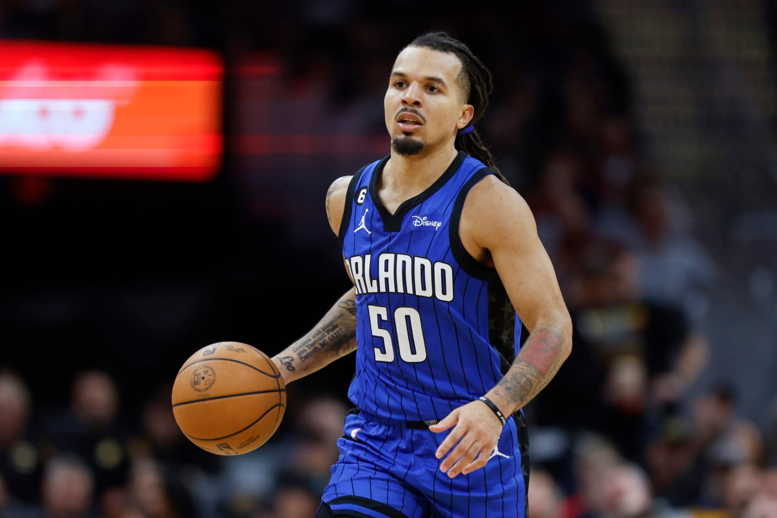 Orlando Magic guard Cole Anthony plays against the Cleveland Cavaliers during the second half of a NBA basketball game, Wednesday, Oct. 26, 2022, in Cleveland. (AP Photo/Ron Schwane) Orlando Magic guard Cole Anthony plays against the Cleveland Cavaliers during the second half of a NBA basketball game, Wednesday, Oct. 26, 2022, in Cleveland. (AP Photo/Ron Schwane)