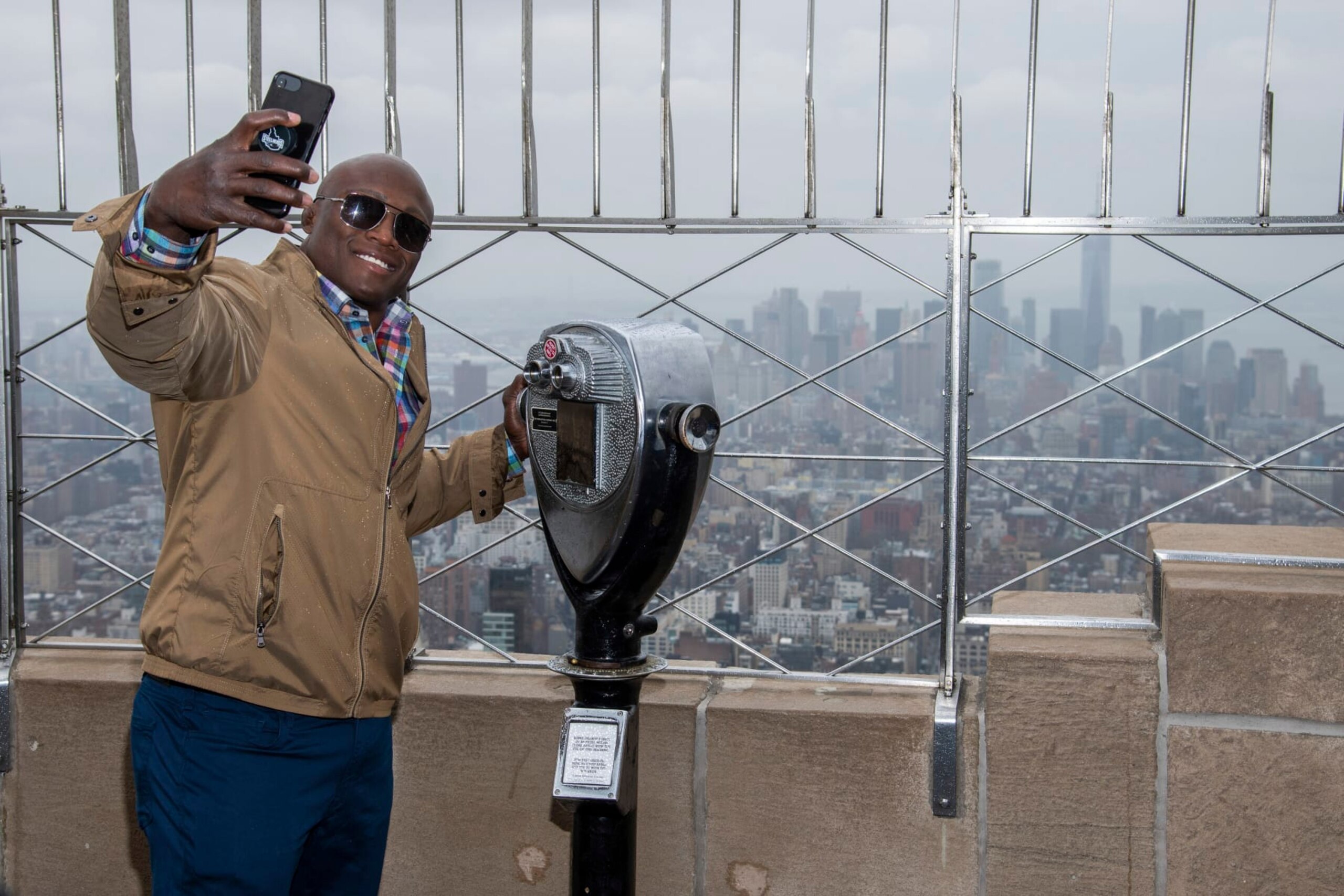 WWE Superstar Bobby Lashley visits the Empire State Building to promote WrestleMania 35 on Friday, April 5, 2019, in New York. (Photo by Charles Sykes/Invision/AP)