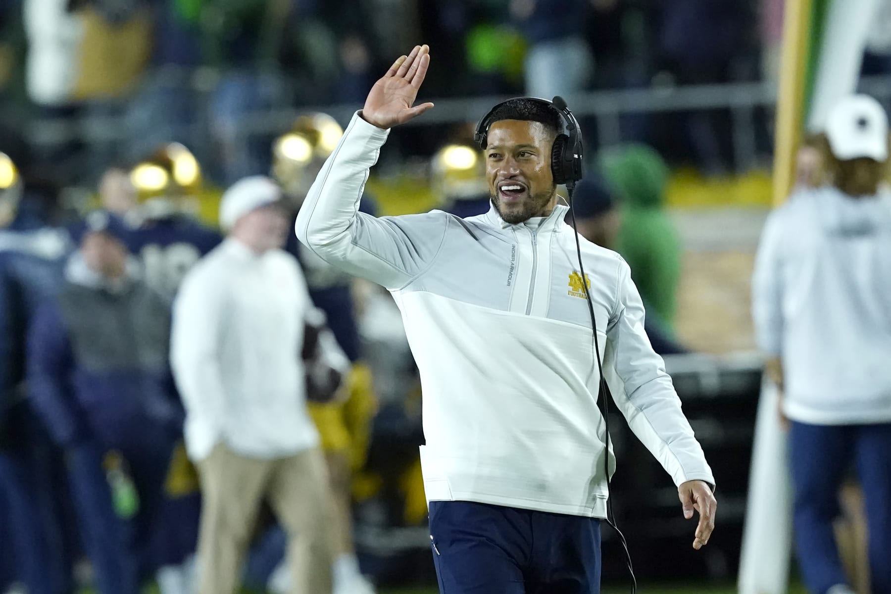 Notre Dame head coach Marcus Freeman