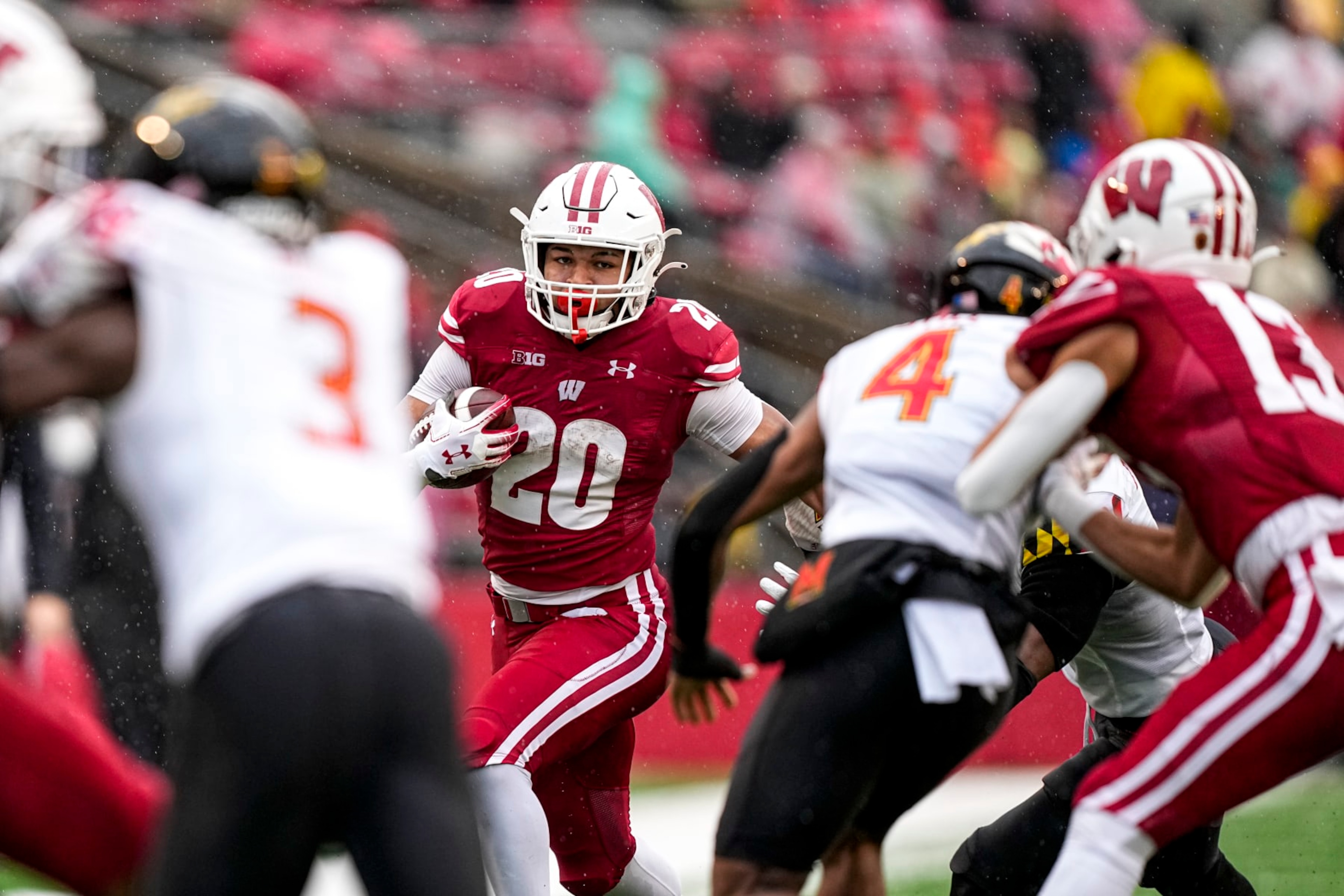 Wisconsin running back Isaac Guerendo