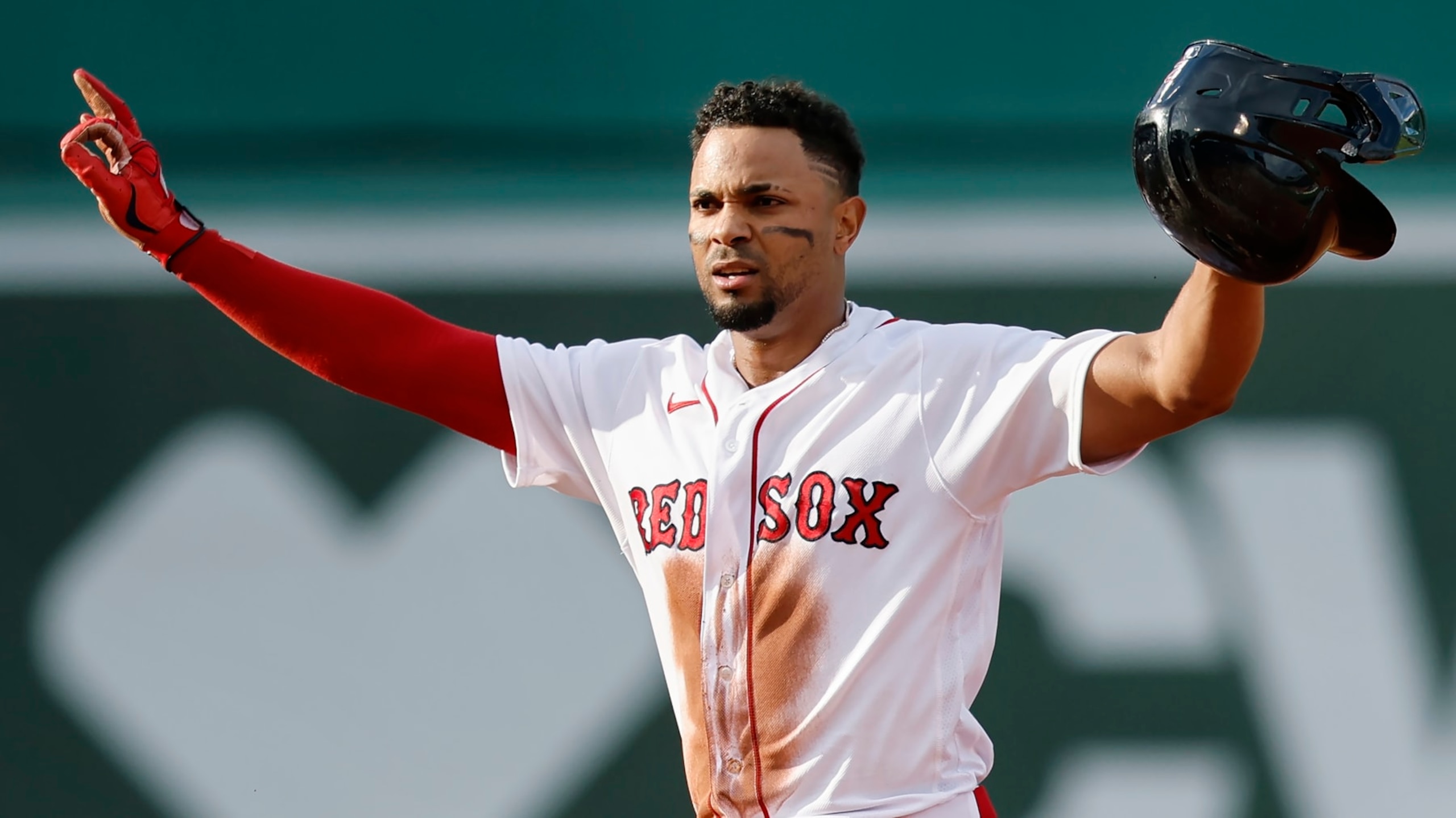 Boston Red Sox's Xander Bogaerts plays against the Texas Rangers during the third inning of a baseball game, Saturday, Sept. 3, 2022, in Boston. (AP Photo/Michael Dwyer) Boston Red Sox's Xander Bogaerts plays against the Texas Rangers during the third inning of a baseball game, Saturday, Sept. 3, 2022, in Boston. (AP Photo/Michael Dwyer)