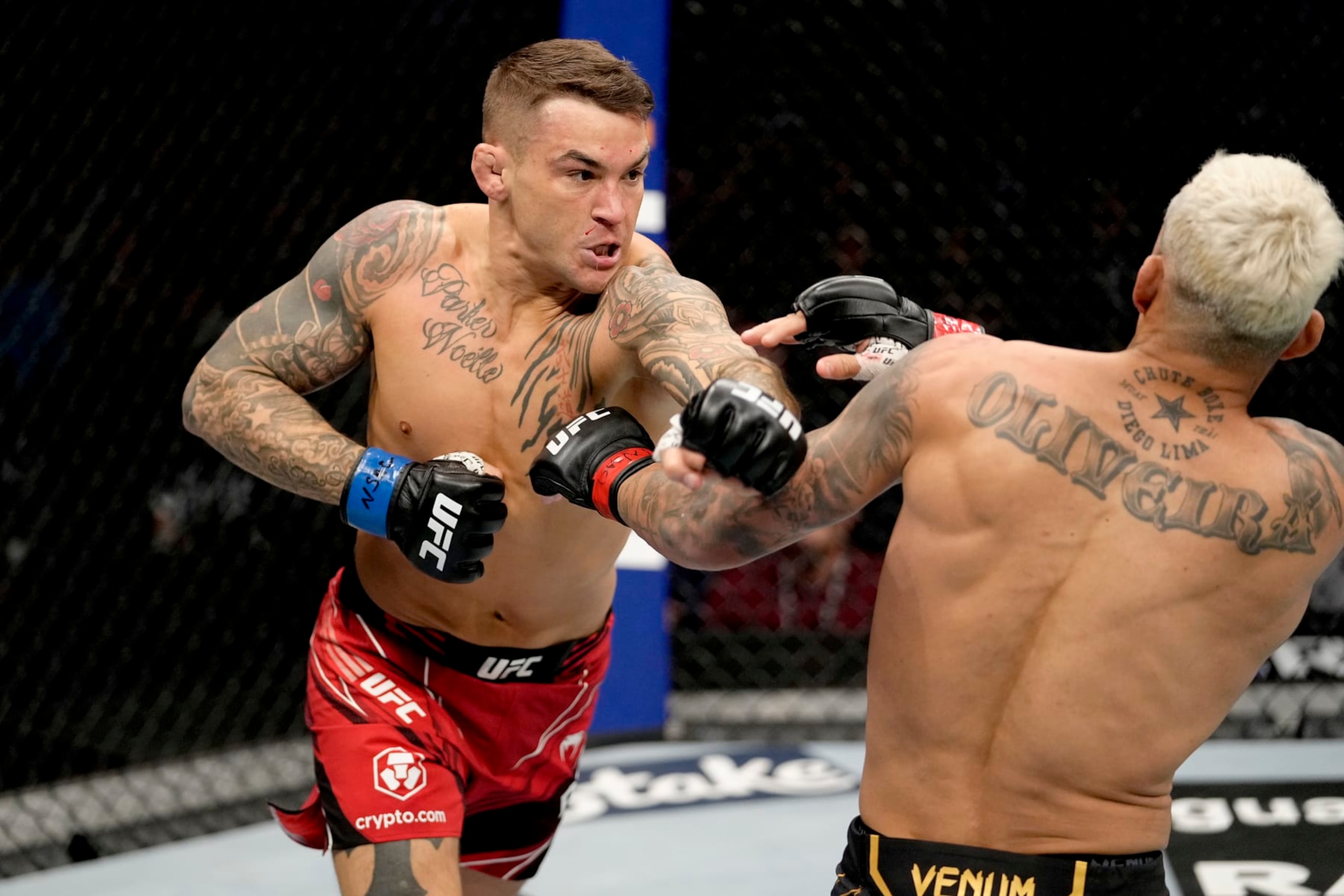 Dustin Poirier wasn't able to stop Charles Oliveira but he does have 14 KOs in 28 career MMA victories.