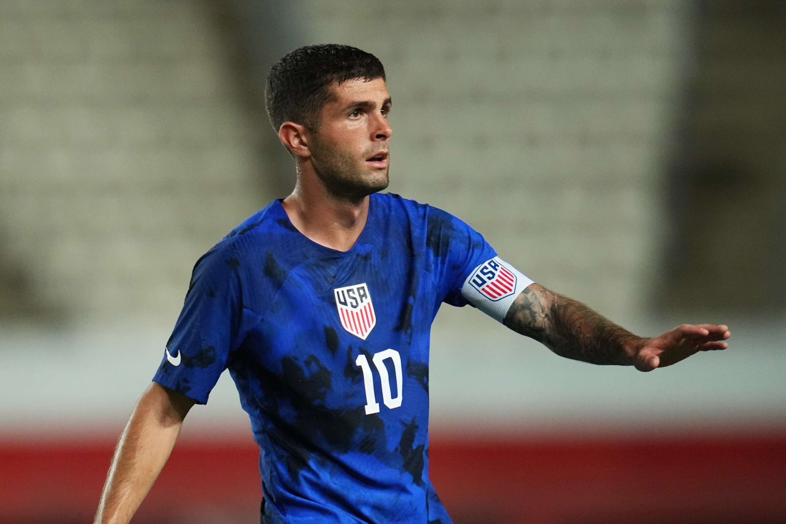 MURCIA, SPAIN - SEPTEMBER 27: Christian Pulisic of The United States reacts during the International Friendly match between Saudi Arabia and United States at Estadio Nueva Condomina on September 27, 2022 in Murcia, Spain. (Photo by Aitor Alcalde/Getty Images) MURCIA, SPAIN - SEPTEMBER 27: Christian Pulisic of The United States reacts during the International Friendly match between Saudi Arabia and United States at Estadio Nueva Condomina on September 27, 2022 in Murcia, Spain. (Photo by Aitor Alcalde/Getty Images)