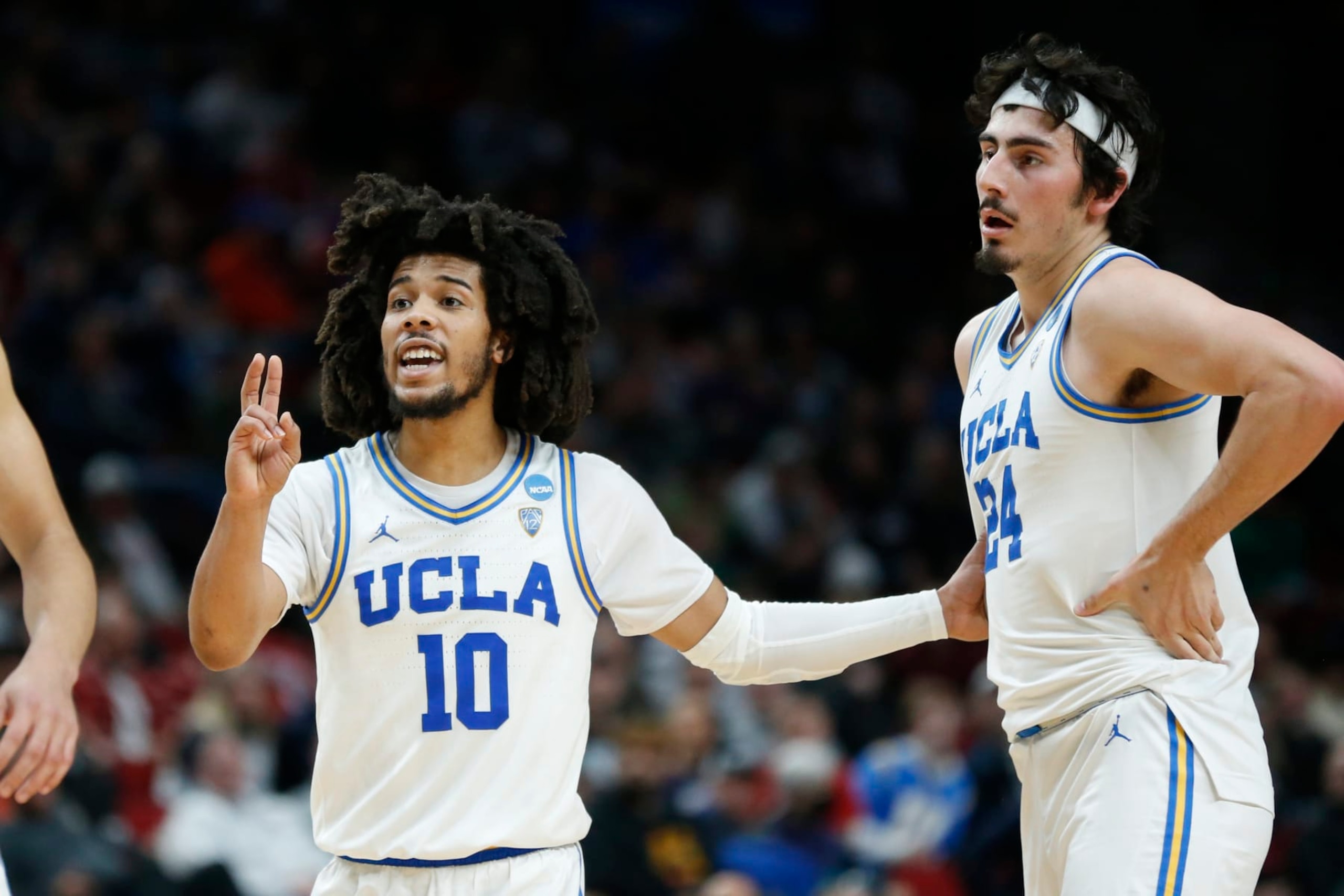 UCLA's Tyger Campbell and Jaime Jaquez Jr.