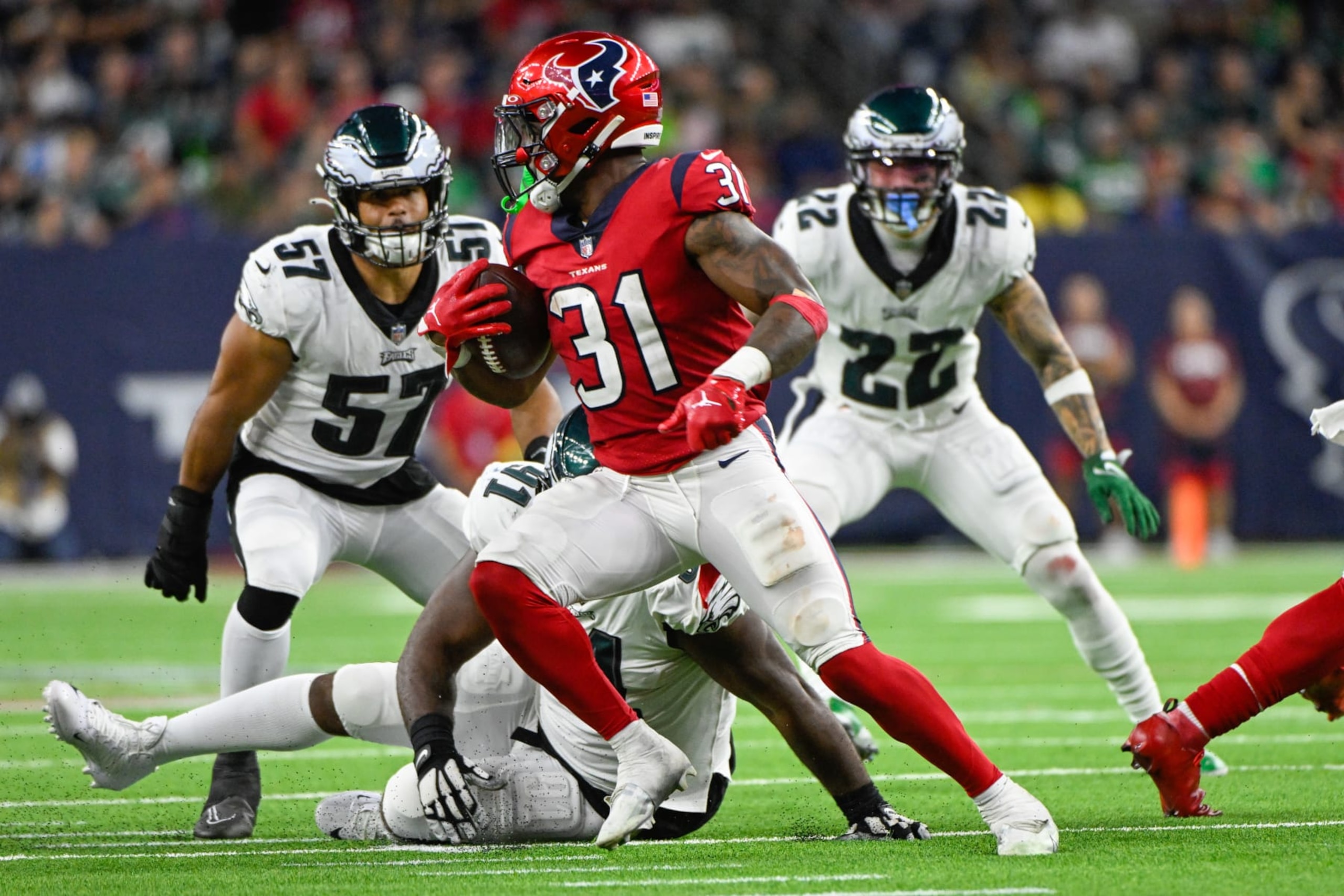 The Niners should hope that Dameon Pierce and the Houston Texans have success against the New York Giants. The Niners should hope that Dameon Pierce and the Houston Texans have success against the New York Giants.