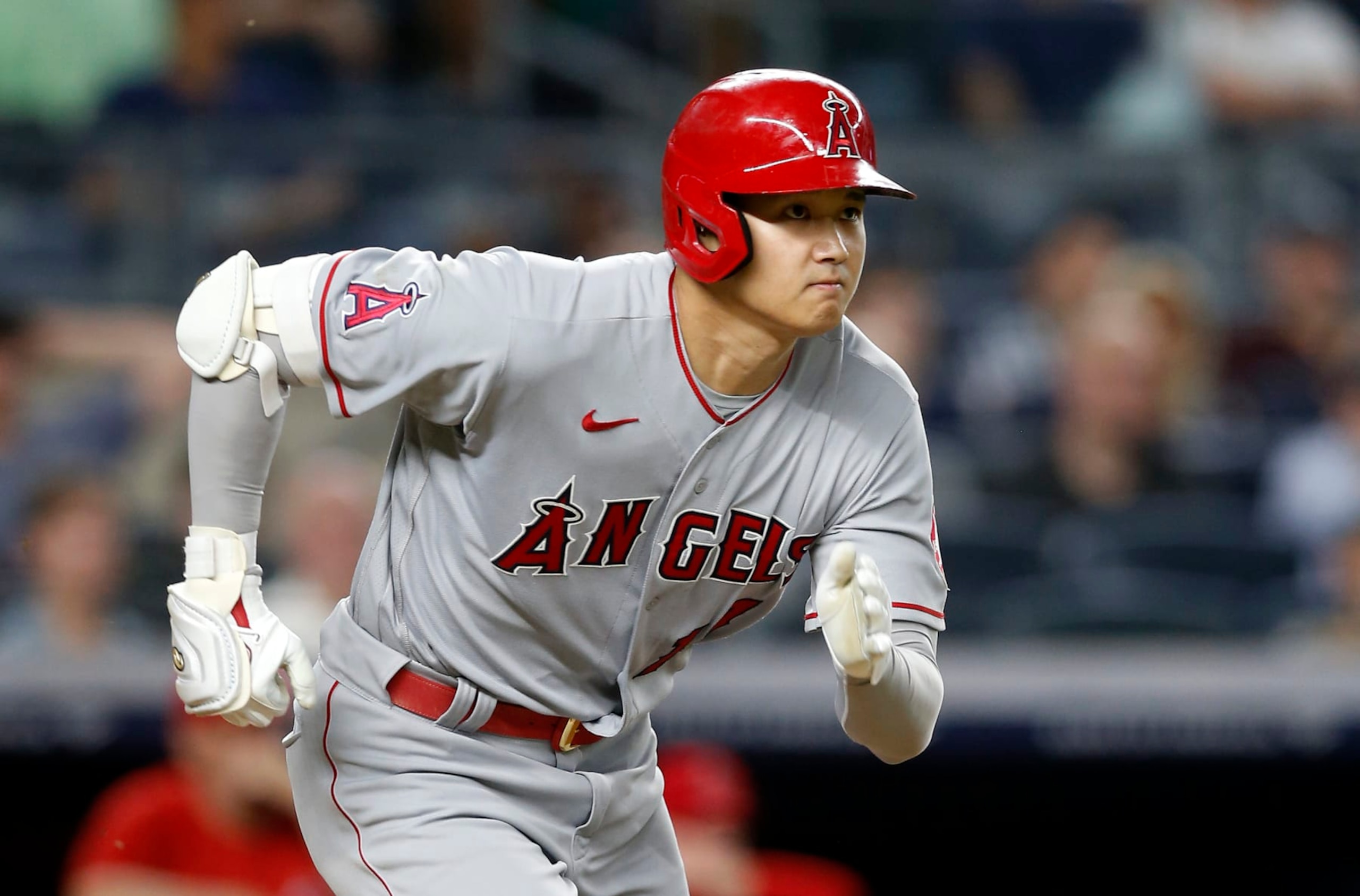NEW YORK, NEW YORK - MAY 31: (NEW YORK DAILIES OUT) Shohei Ohtani #17 of the Los Angeles Angels in action during the sixth inning against the New York Yankees at Yankee Stadium on May 31, 2022 in New York City. The Yankees defeated the Angels 9-1. (Photo by Jim McIsaac/Getty Images) NEW YORK, NEW YORK - MAY 31: (NEW YORK DAILIES OUT) Shohei Ohtani #17 of the Los Angeles Angels in action during the sixth inning against the New York Yankees at Yankee Stadium on May 31, 2022 in New York City. The Yankees defeated the Angels 9-1. (Photo by Jim McIsaac/Getty Images)