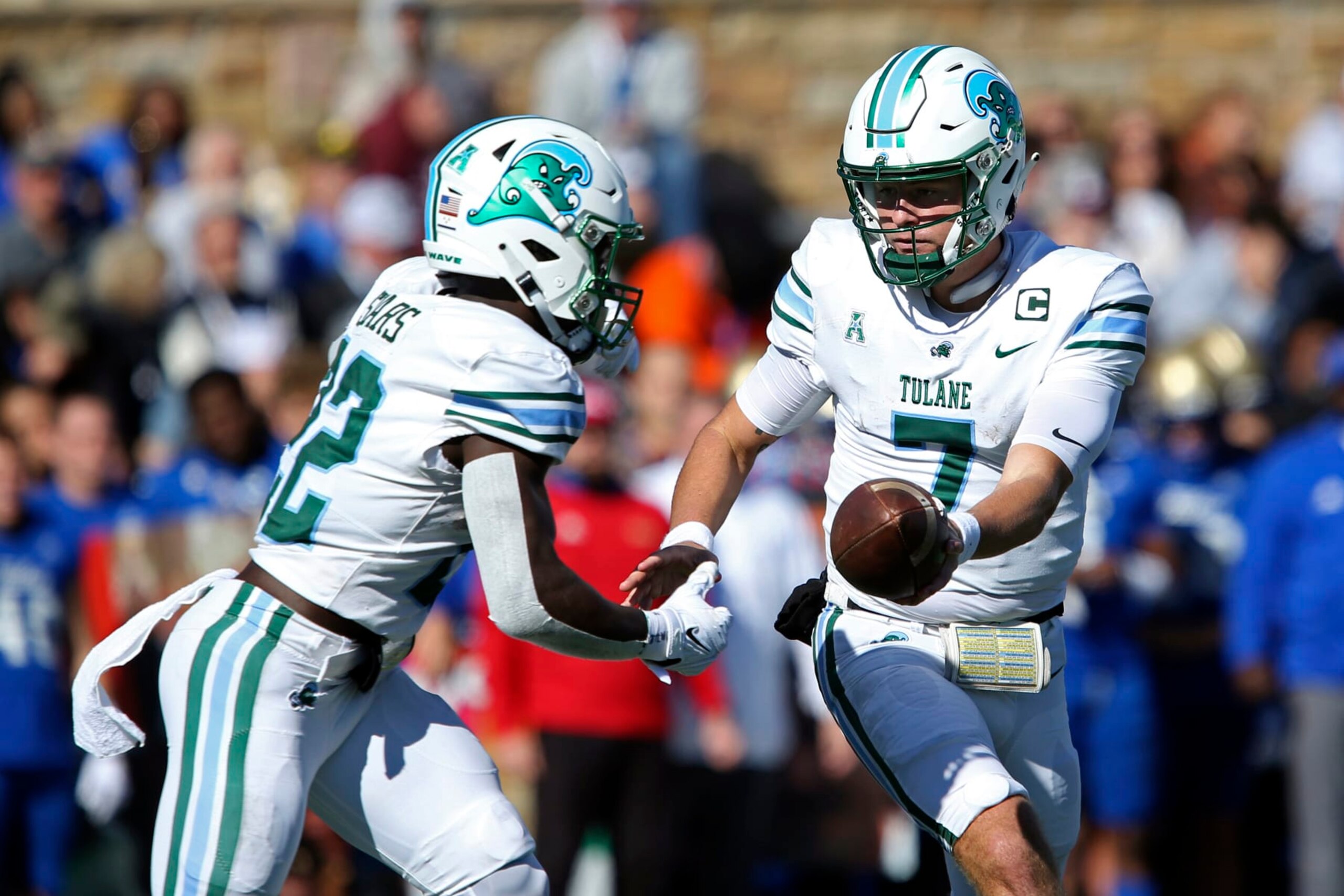 Tulane's Michael Pratt and Tyjae Spears Tulane's Michael Pratt and Tyjae Spears