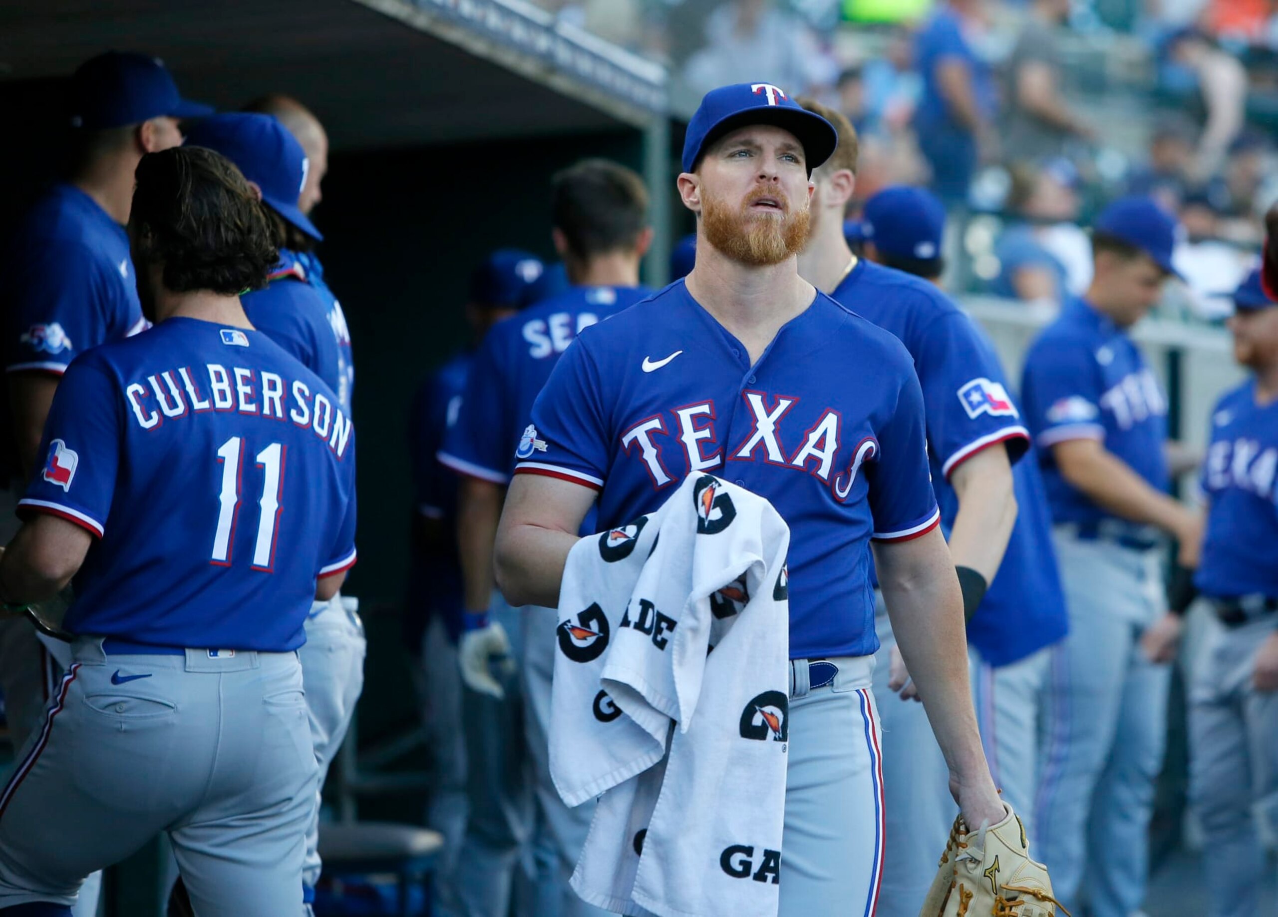 DETROIT, MI - JUNE 17: Pitcher Jon Gray #22 of the Texas Rangers before a game against the Detroit Tigers at Comerica Park on June 17, 2022, in Detroit, Michigan. (Photo by Duane Burleson/Getty Images) DETROIT, MI - JUNE 17: Pitcher Jon Gray #22 of the Texas Rangers before a game against the Detroit Tigers at Comerica Park on June 17, 2022, in Detroit, Michigan. (Photo by Duane Burleson/Getty Images)