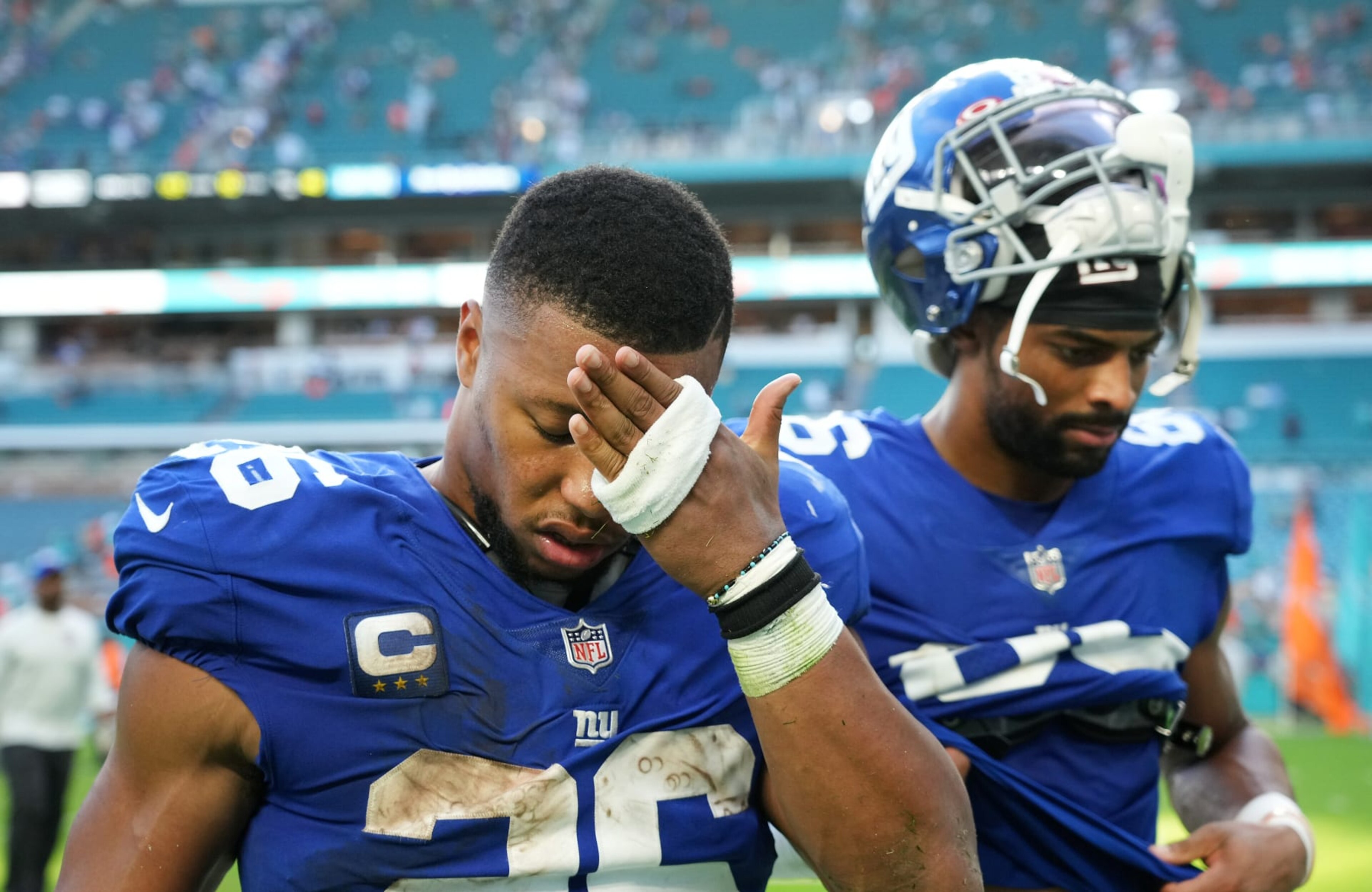 Saquon Barkley and Darius Slayton Saquon Barkley and Darius Slayton