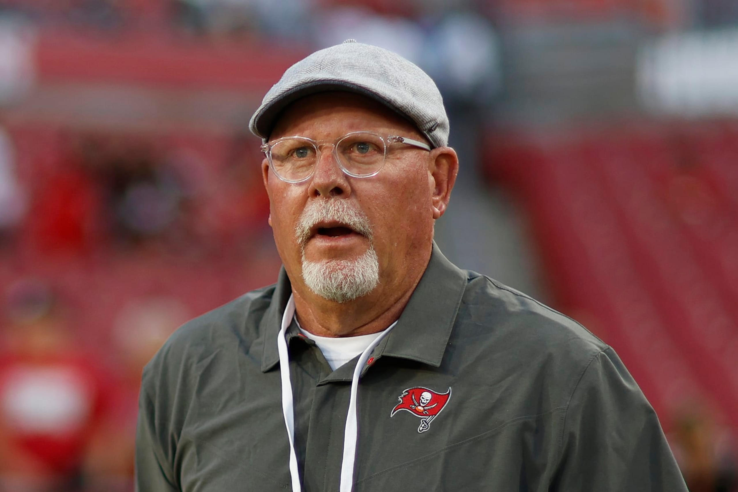 TAMPA, FLORIDA - OCTOBER 02: Bruce Arians of the Tampa Bay Buccaneers looks on before the game against the Kansas City Chiefs at Raymond James Stadium on October 02, 2022 in Tampa, Florida. (Photo by Mike Ehrmann/Getty Images) TAMPA, FLORIDA - OCTOBER 02: Bruce Arians of the Tampa Bay Buccaneers looks on before the game against the Kansas City Chiefs at Raymond James Stadium on October 02, 2022 in Tampa, Florida. (Photo by Mike Ehrmann/Getty Images)
