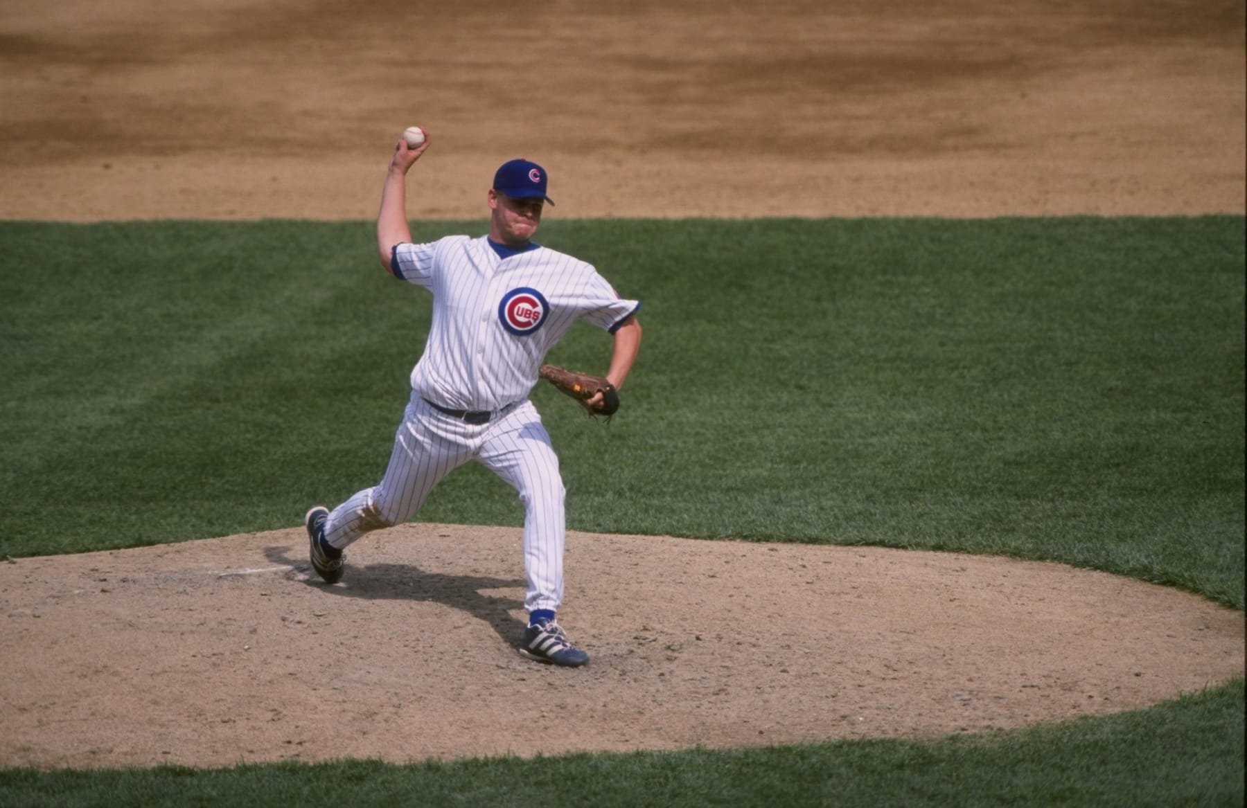 18 Apr 1998:  Pitcher Kerry Wood of the Chicago Cubs in action during a game against the Los Angeles Dodgers at Wrigley Field in Chicago, Illinois. The Cubs defeated the Dodgers 8-1. Mandatory Credit: Harry How  /Allsport