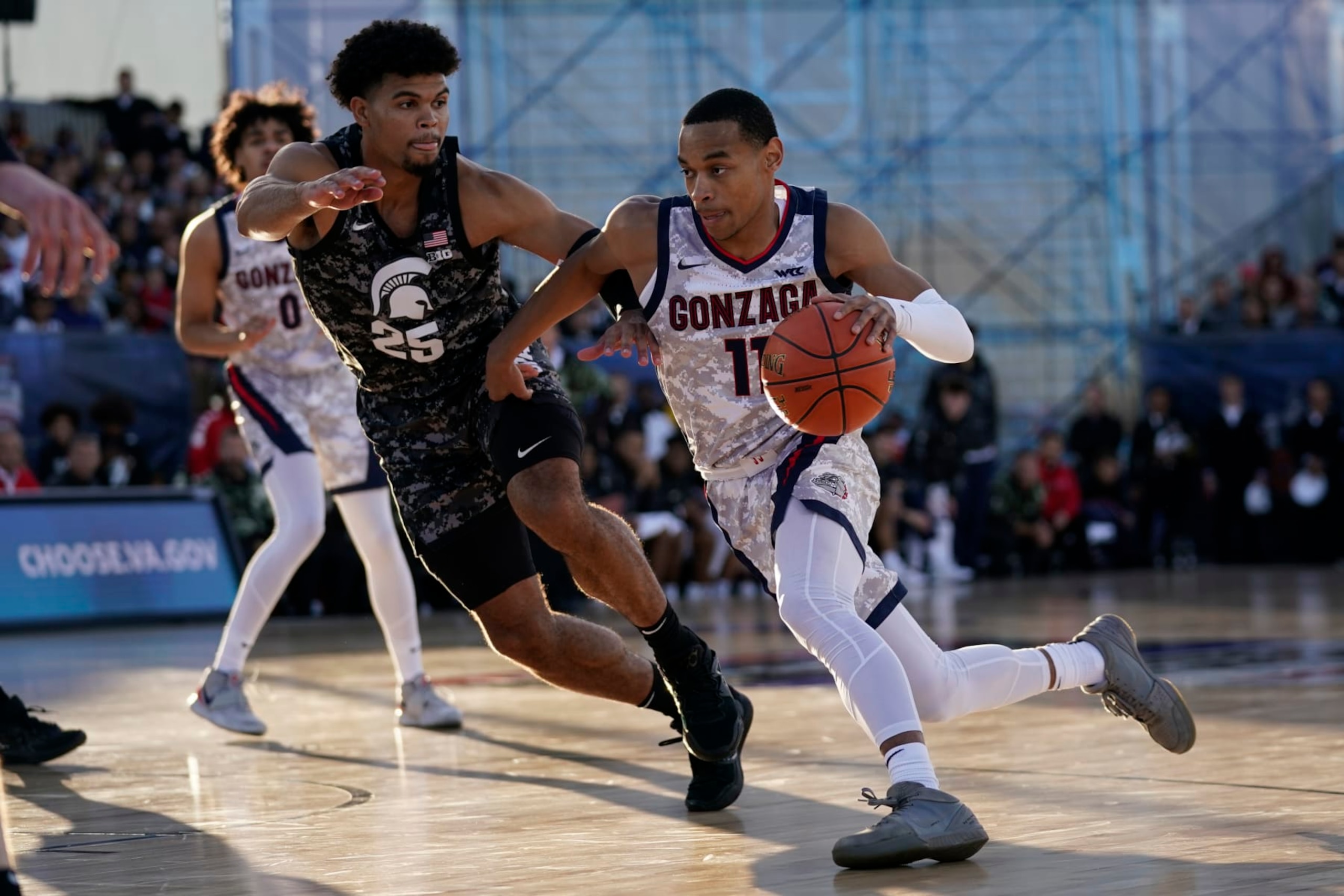 Gonzaga starting point guard Nolan Hickman has three assists and eight turnovers in his last two games
