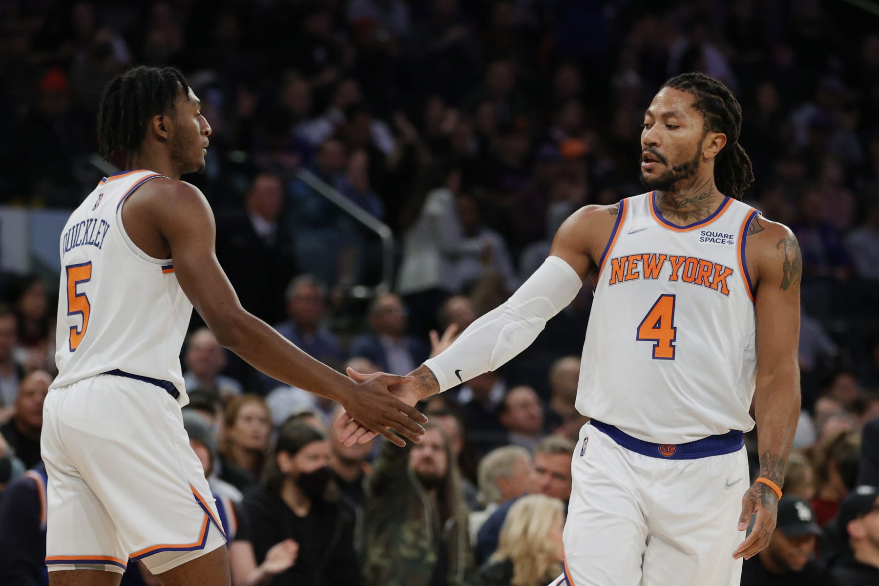 Immanuel Quickley and Derrick Rose