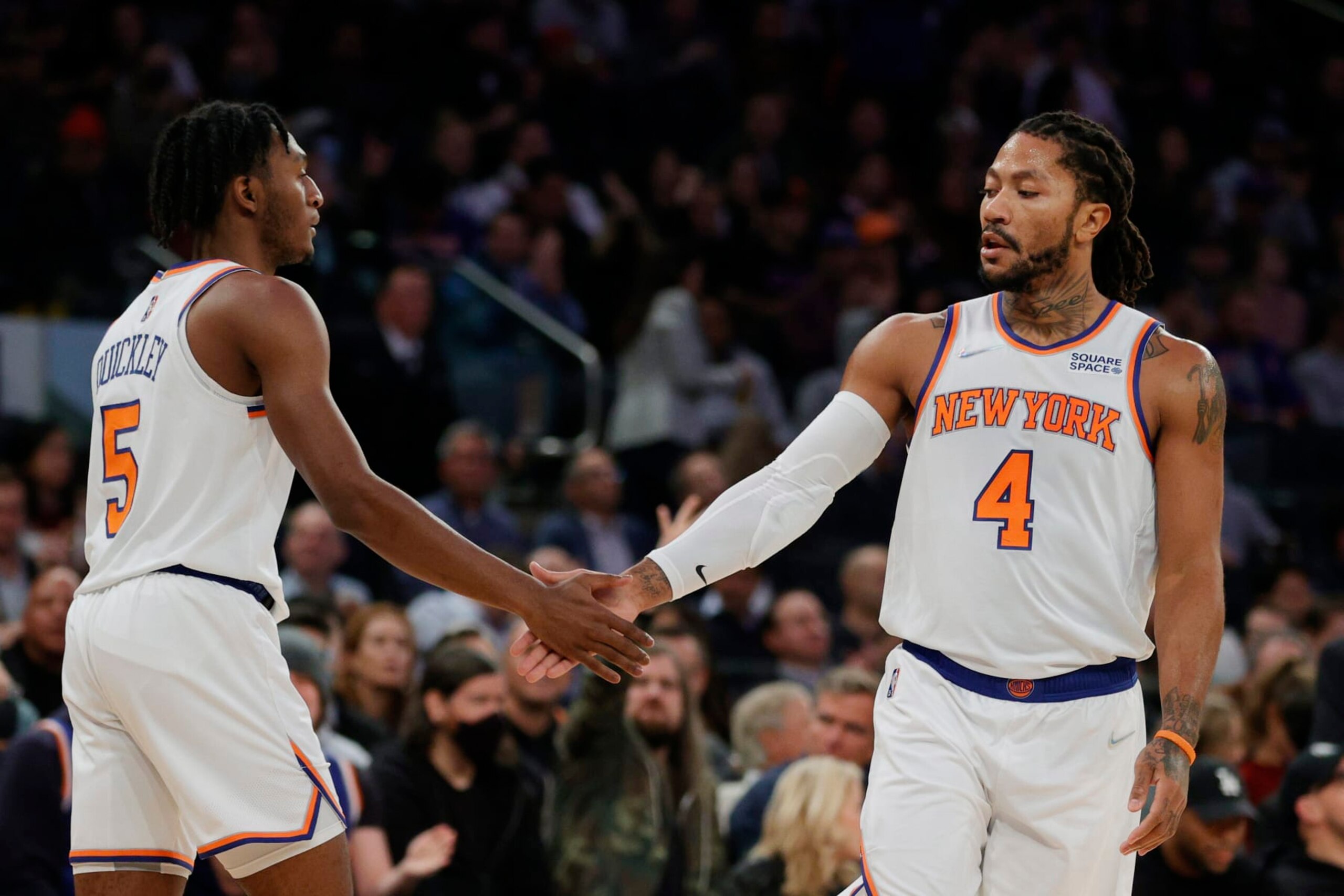 Immanuel Quickley and Derrick Rose Immanuel Quickley and Derrick Rose