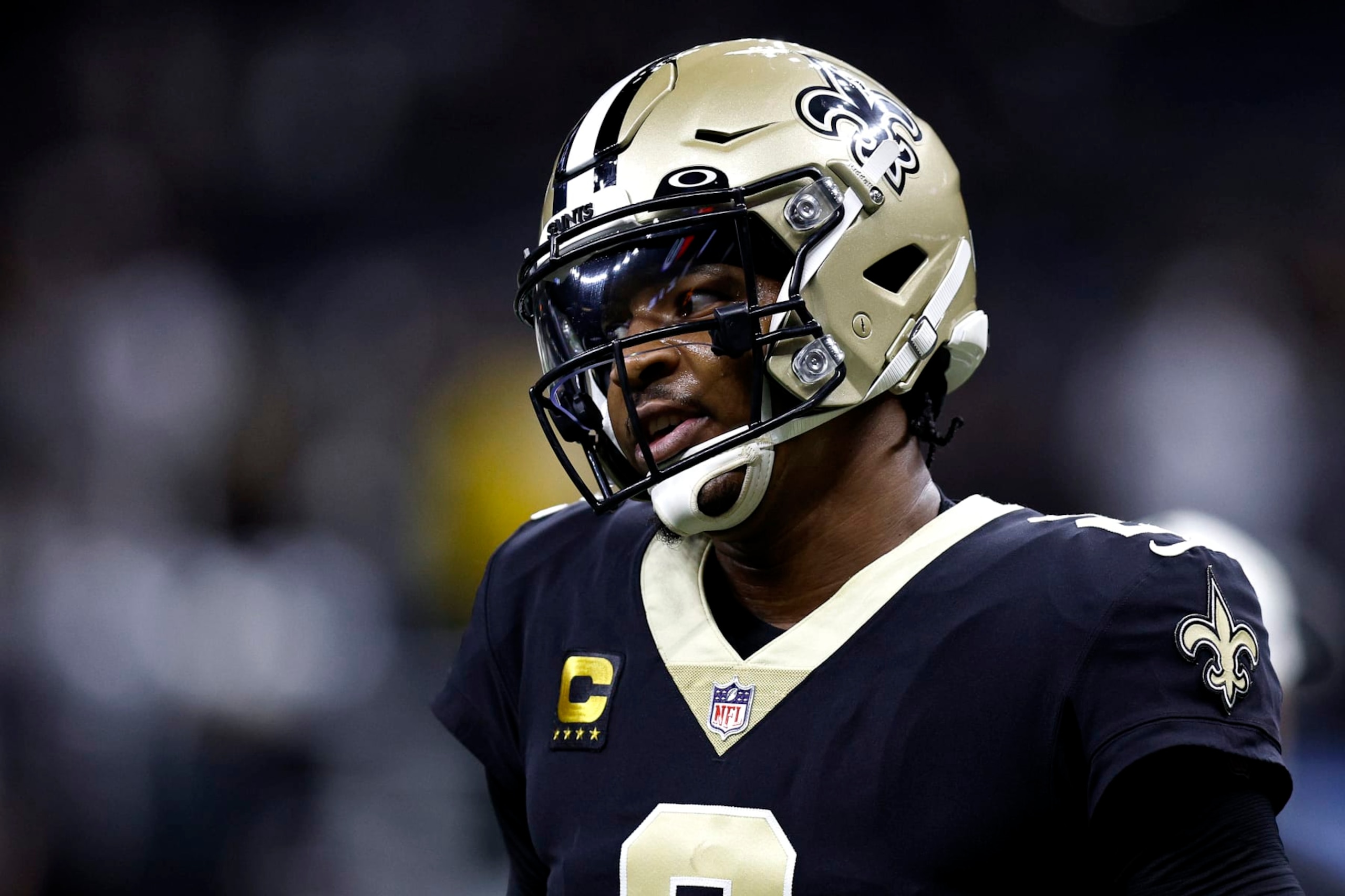 NEW ORLEANS, LOUISIANA - OCTOBER 30: Jameis Winston #2 of the New Orleans Saints stands on the field prior to the start of an NFL game against the Las Vegas Raiders at Caesars Superdome on October 30, 2022 in New Orleans, Louisiana. (Photo by Sean Gardner/Getty Images) NEW ORLEANS, LOUISIANA - OCTOBER 30: Jameis Winston #2 of the New Orleans Saints stands on the field prior to the start of an NFL game against the Las Vegas Raiders at Caesars Superdome on October 30, 2022 in New Orleans, Louisiana. (Photo by Sean Gardner/Getty Images)
