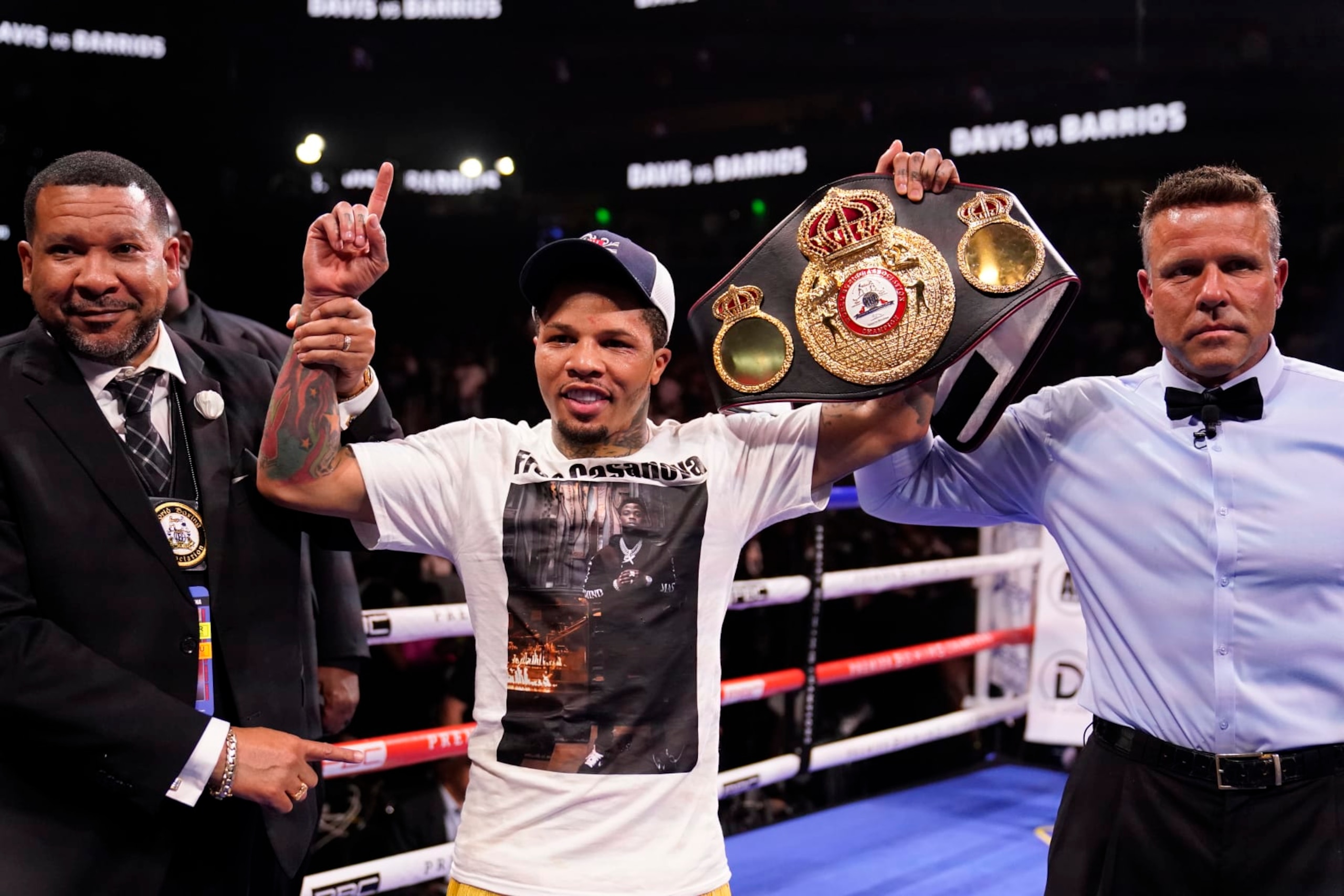 Gervonta Davis holds up his belt after he knocked out Mario Barrios in the 11th round of the WBA Super Lightweight world championship boxing match on Sunday, June 27, 2021, in Atlanta. Davis won against Barrios. (AP Photo/Brynn Anderson) Gervonta Davis holds up his belt after he knocked out Mario Barrios in the 11th round of the WBA Super Lightweight world championship boxing match on Sunday, June 27, 2021, in Atlanta. Davis won against Barrios. (AP Photo/Brynn Anderson)