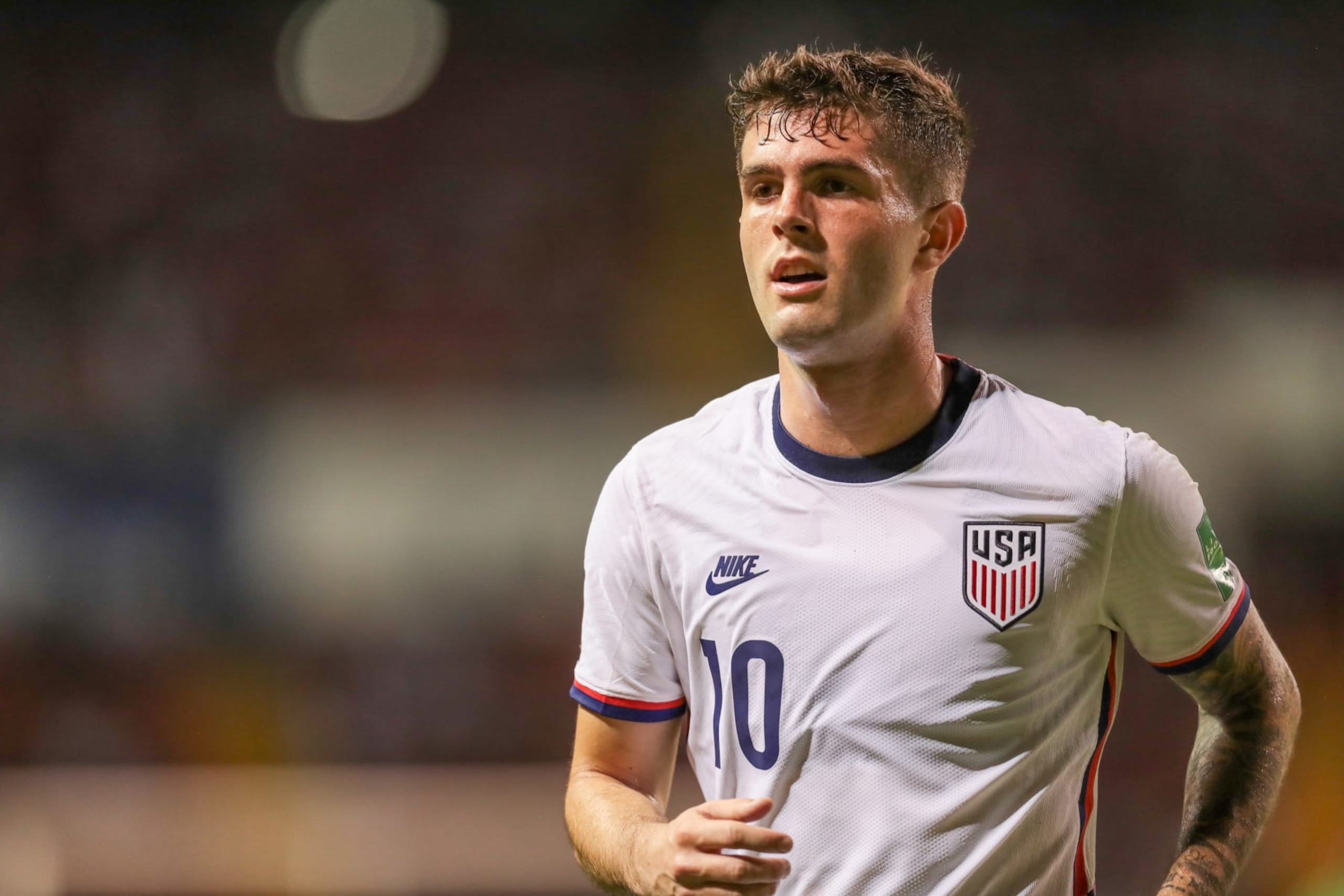 SAN JOSE, COSTA RICA - MARCH 30: Christian Pulisic #10 of the United States during a FIFA World Cup qualifier game between Costa Rica and USMNT at Estadio Nacional de Costa Rica on March 30, 2022 in San Jose, Costa Rica. (Photo by John Dorton/ISI Photos/Getty Images)