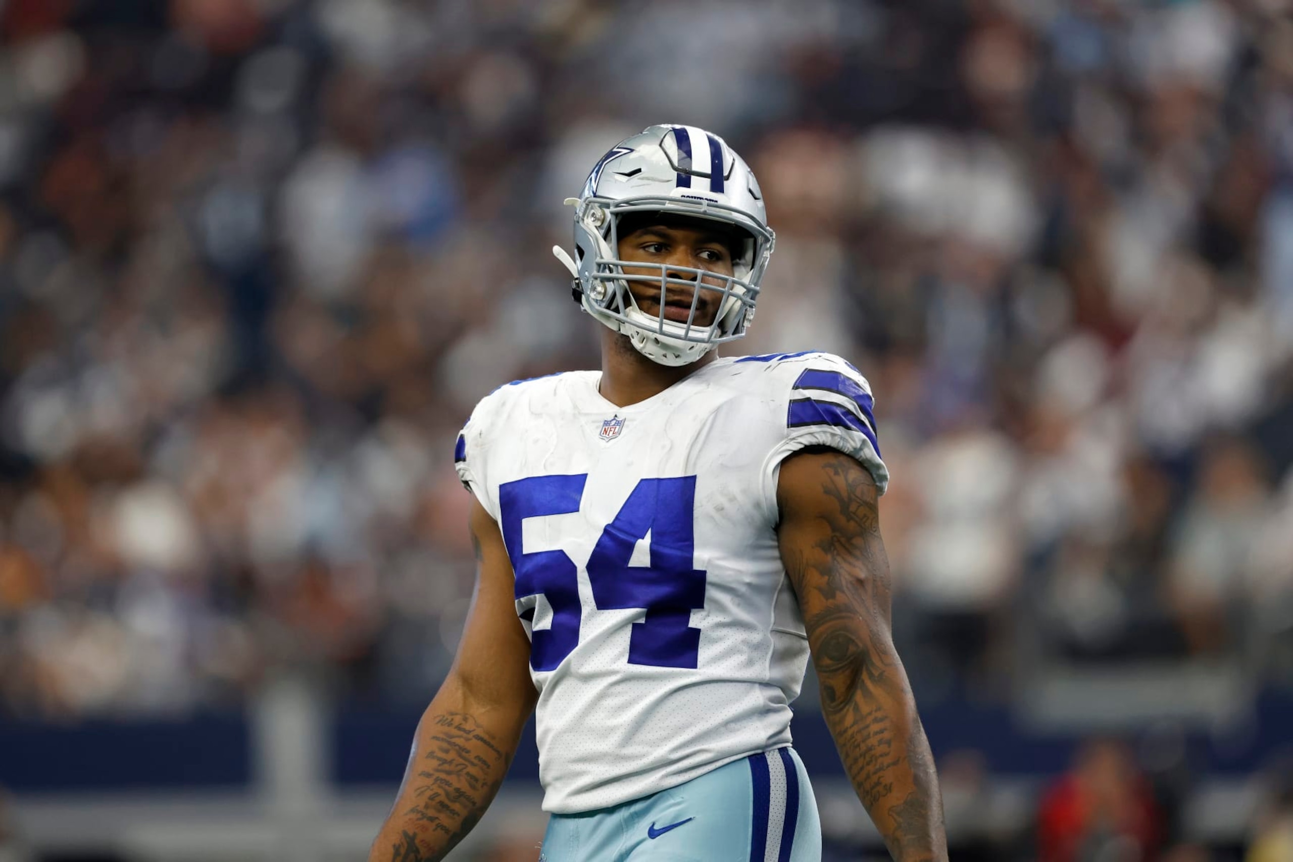 Dallas Cowboys defensive end Sam Williams (54) in action during an NFL football game against the Washington Commanders, Sunday, Oct. 2, 2022, in Arlington. (AP Photo/Tyler Kaufman) Dallas Cowboys defensive end Sam Williams (54) in action during an NFL football game against the Washington Commanders, Sunday, Oct. 2, 2022, in Arlington. (AP Photo/Tyler Kaufman)