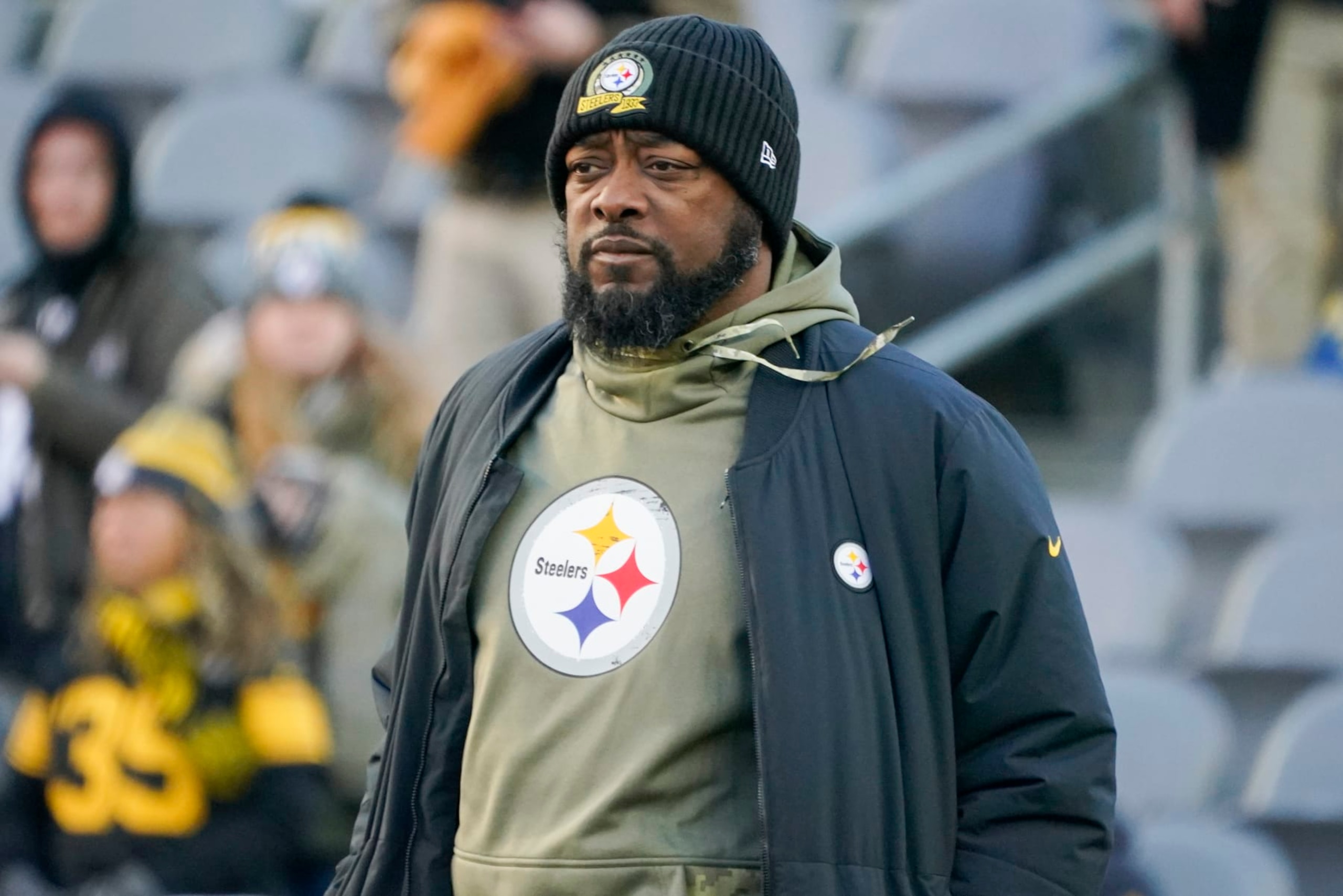 Pittsburgh Steelers head coach Mike Tomlin walks on the field during warmups before an NFL football game against the Cincinnati Bengals, Sunday, Nov. 20, 2022, in Pittsburgh. (AP Photo/Gene J. Puskar) Pittsburgh Steelers head coach Mike Tomlin walks on the field during warmups before an NFL football game against the Cincinnati Bengals, Sunday, Nov. 20, 2022, in Pittsburgh. (AP Photo/Gene J. Puskar)