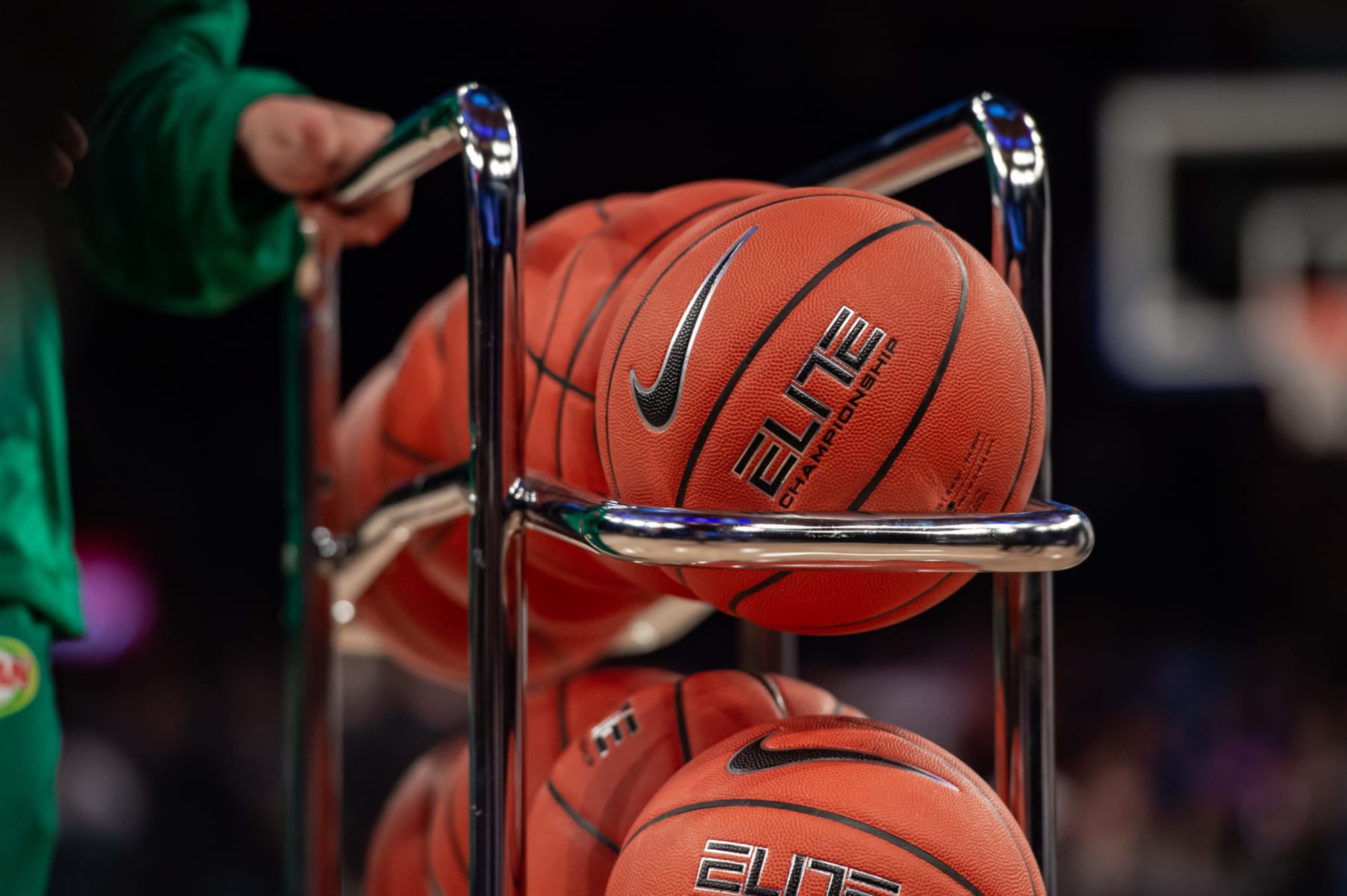 NEW YORK, NY - MARCH 11: General view of game basketballs during the second half of the Big East tournament first round game between the DePaul Blue Demons and Xavier Musketeers on March 11, 2020 at Madison Square Garden in New York, NY (Photo by John Jones/Icon Sportswire via Getty Images) NEW YORK, NY - MARCH 11: General view of game basketballs during the second half of the Big East tournament first round game between the DePaul Blue Demons and Xavier Musketeers on March 11, 2020 at Madison Square Garden in New York, NY (Photo by John Jones/Icon Sportswire via Getty Images)