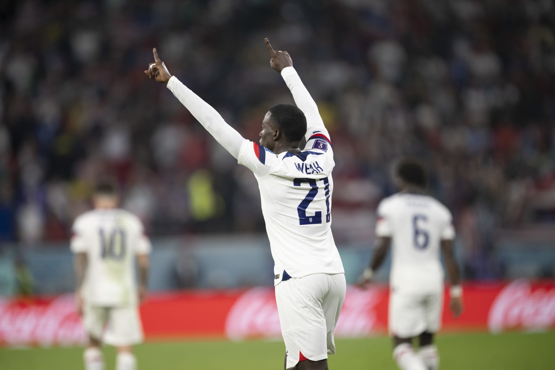 Tim Weah scored the United States' only goal in a 1-1 draw against Wales on Monday. 