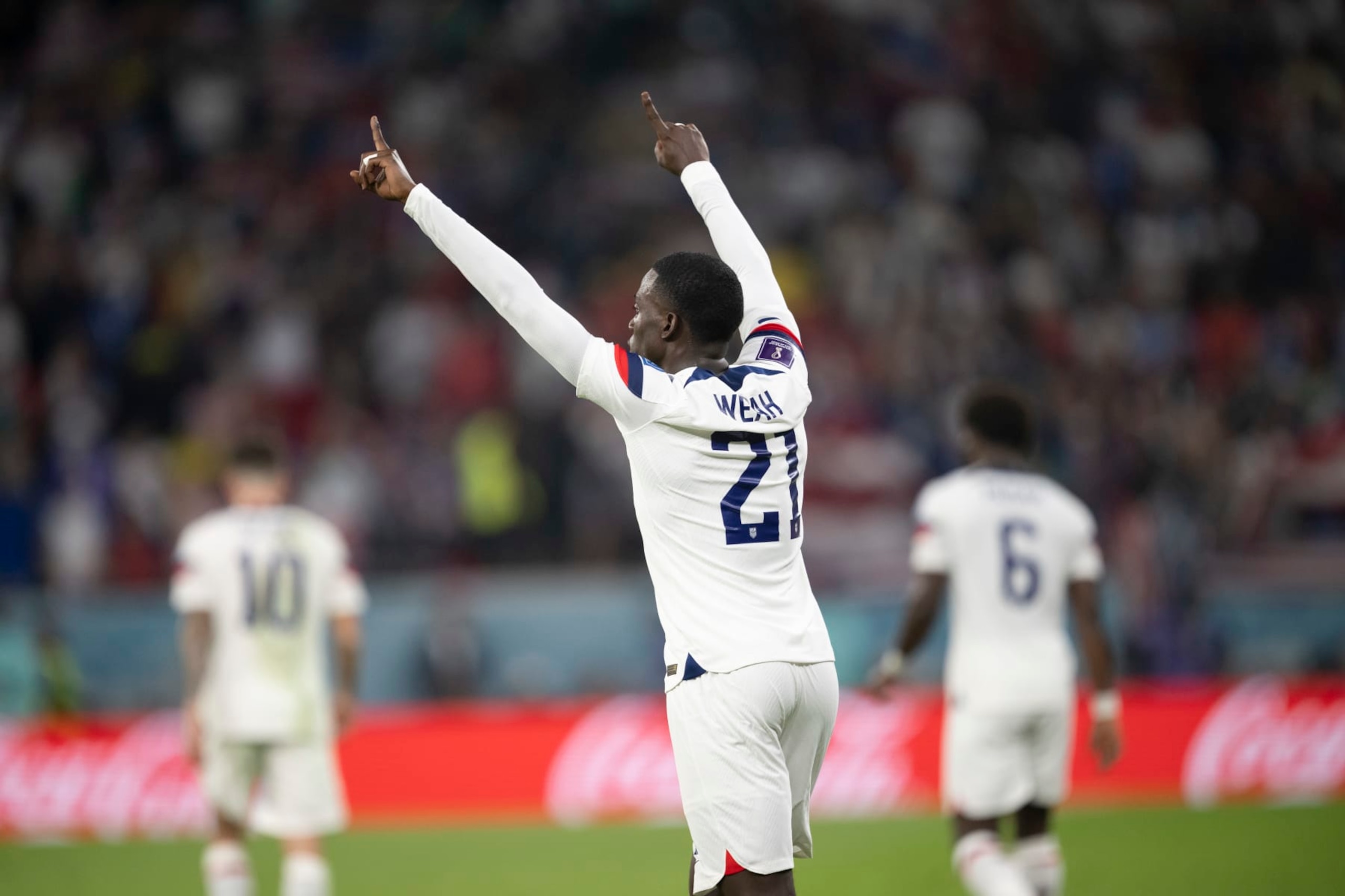 Tim Weah scored the United States' only goal in a 1-1 draw against Wales on Monday. Tim Weah scored the United States' only goal in a 1-1 draw against Wales on Monday.