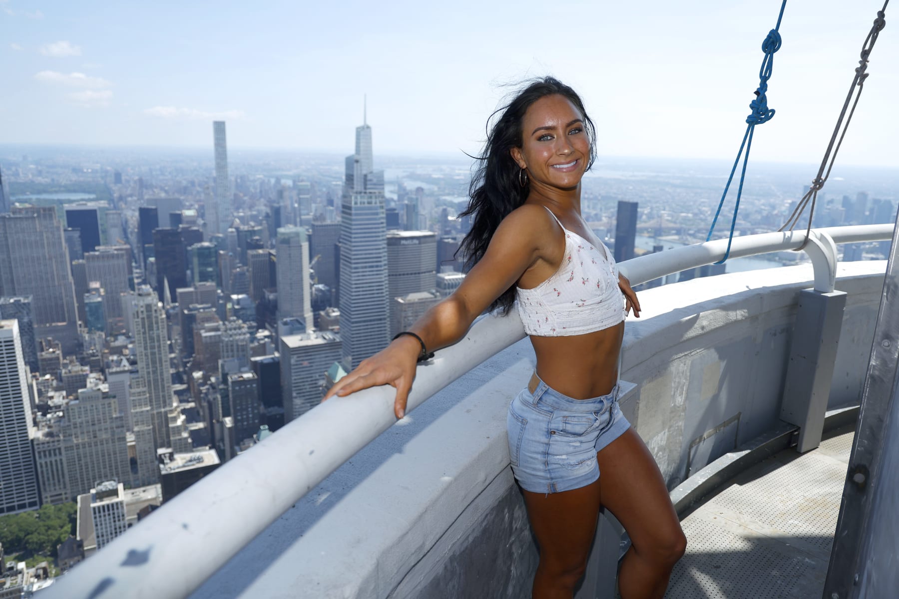 NEW YORK, NEW YORK - JULY 09: Gabi Butler of the Netflix Documentary Cheer visits the Empire State Building on July 09, 2022 in New York City. (Photo by John Lamparski/Getty Images for Empire State Realty Trust)