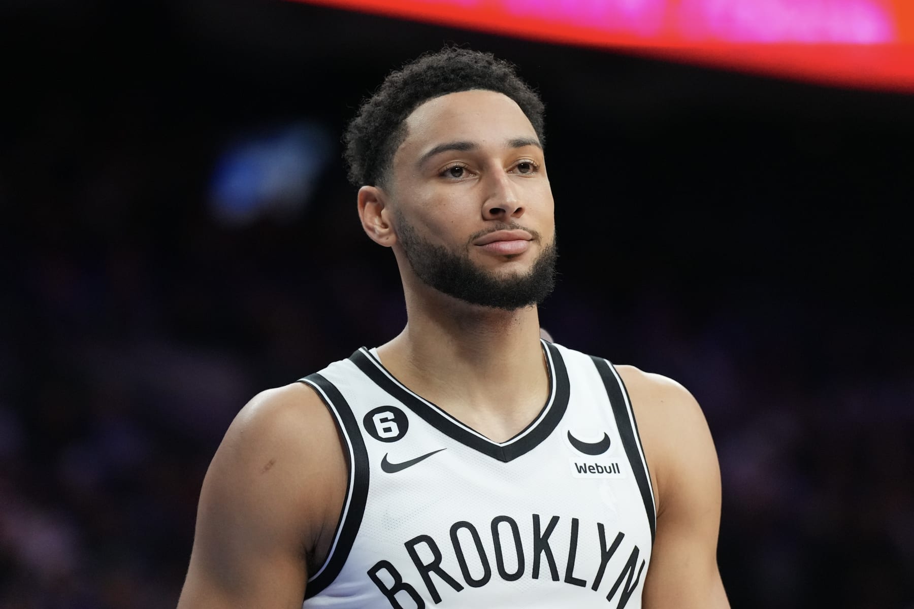 PHILADELPHIA, PA - NOVEMBER 22: Ben Simmons #10 of the Brooklyn Nets looks on against the Philadelphia 76ers at the Wells Fargo Center on November 22, 2022 in Philadelphia, Pennsylvania. NOTE TO USER: User expressly acknowledges and agrees that, by downloading and or using this photograph, User is consenting to the terms and conditions of the Getty Images License Agreement. (Photo by Mitchell Leff/Getty Images)