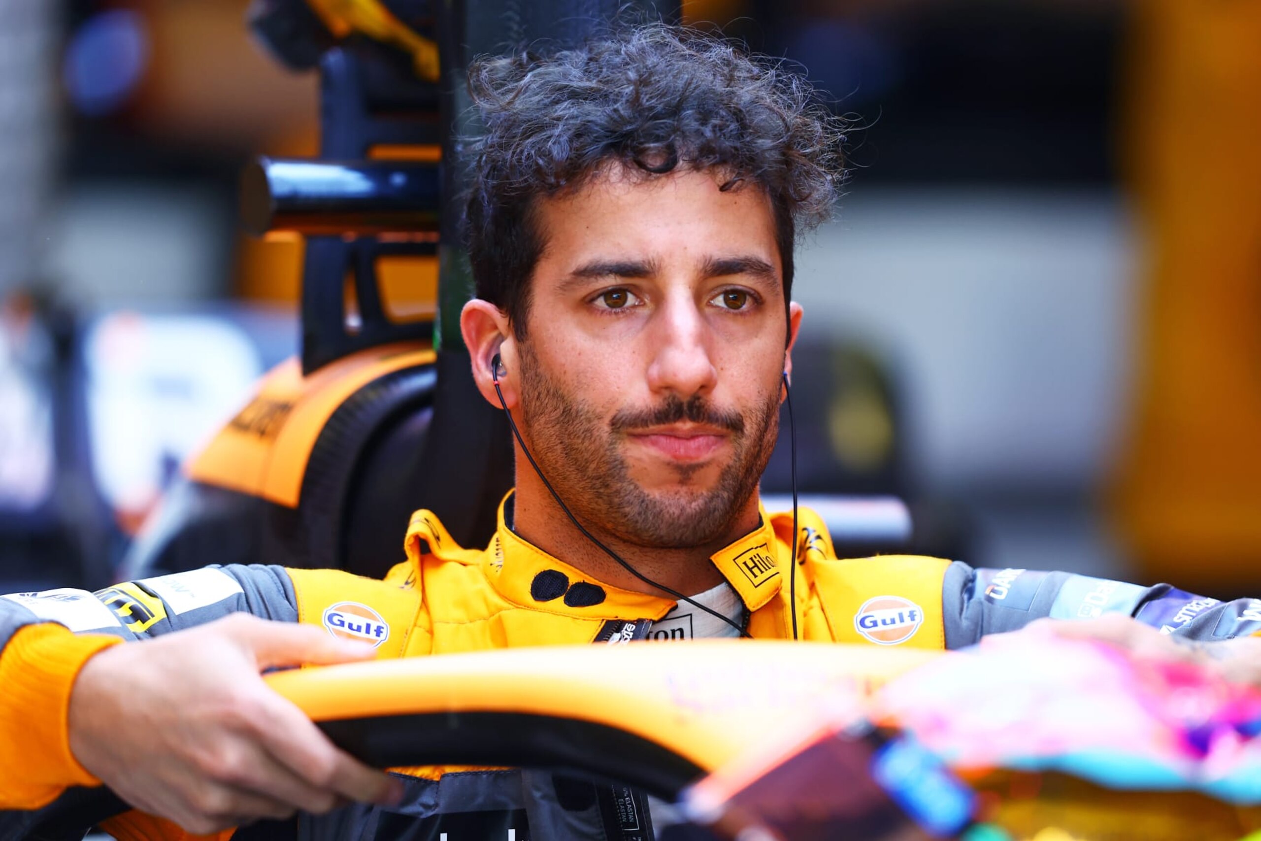 ABU DHABI, UNITED ARAB EMIRATES - NOVEMBER 19: Daniel Ricciardo of Australia and McLaren prepares to drive in the garage during final practice ahead of the F1 Grand Prix of Abu Dhabi at Yas Marina Circuit on November 19, 2022 in Abu Dhabi, United Arab Emirates. (Photo by Mark Thompson/Getty Images) ABU DHABI, UNITED ARAB EMIRATES - NOVEMBER 19: Daniel Ricciardo of Australia and McLaren prepares to drive in the garage during final practice ahead of the F1 Grand Prix of Abu Dhabi at Yas Marina Circuit on November 19, 2022 in Abu Dhabi, United Arab Emirates. (Photo by Mark Thompson/Getty Images)