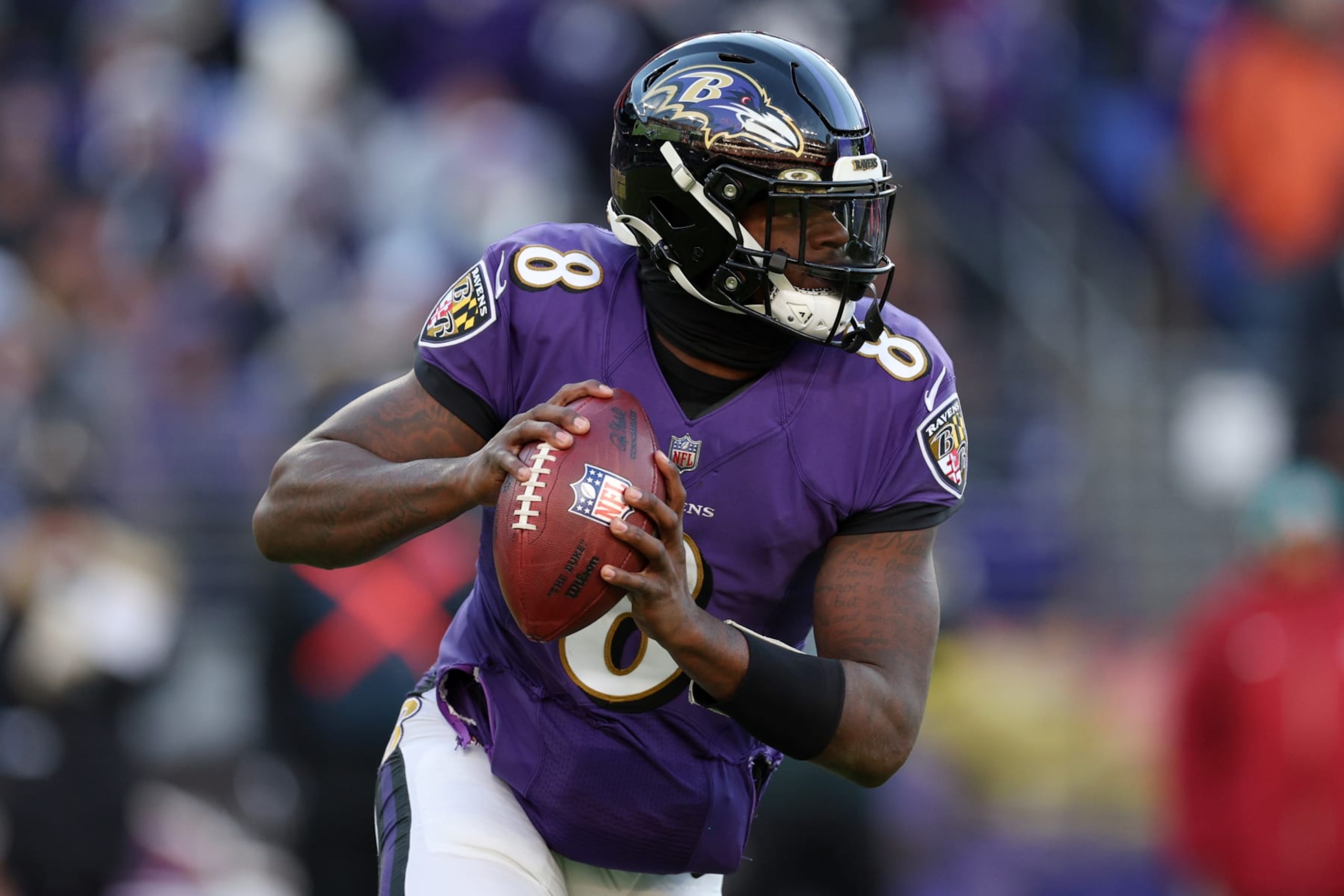 Lamar Jackson's productivity has slowly declined throughout the season. Lamar Jackson's productivity has slowly declined throughout the season.