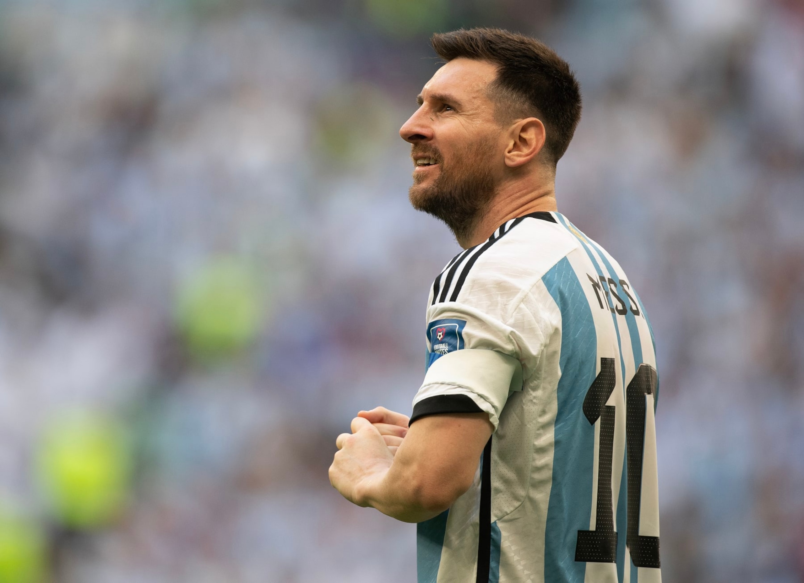 LUSAIL CITY, QATAR - NOVEMBER 22: Lionel Messi of Argentina during the FIFA World Cup Qatar 2022 Group C match between Argentina and Saudi Arabia at Lusail Stadium on November 22, 2022 in Lusail City, Qatar. (Photo by Visionhaus/Getty Images) LUSAIL CITY, QATAR - NOVEMBER 22: Lionel Messi of Argentina during the FIFA World Cup Qatar 2022 Group C match between Argentina and Saudi Arabia at Lusail Stadium on November 22, 2022 in Lusail City, Qatar. (Photo by Visionhaus/Getty Images)