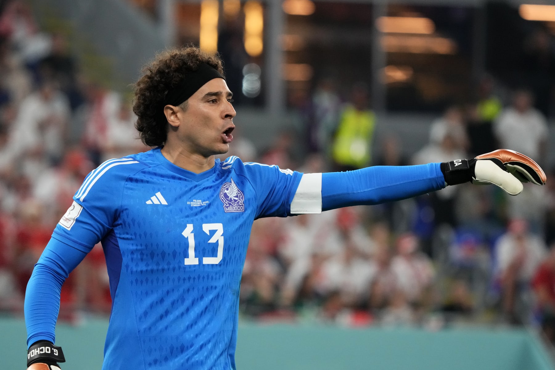 DOHA, QATAR - NOVEMBER 22: Mexico's goalkeeper looks on during the FIFA World Cup Qatar 2022 Group C match between Mexico and Poland at Stadium 974 on November 22, 2022 in Doha, Qatar. (Photo by Koji Watanabe/Getty Images)