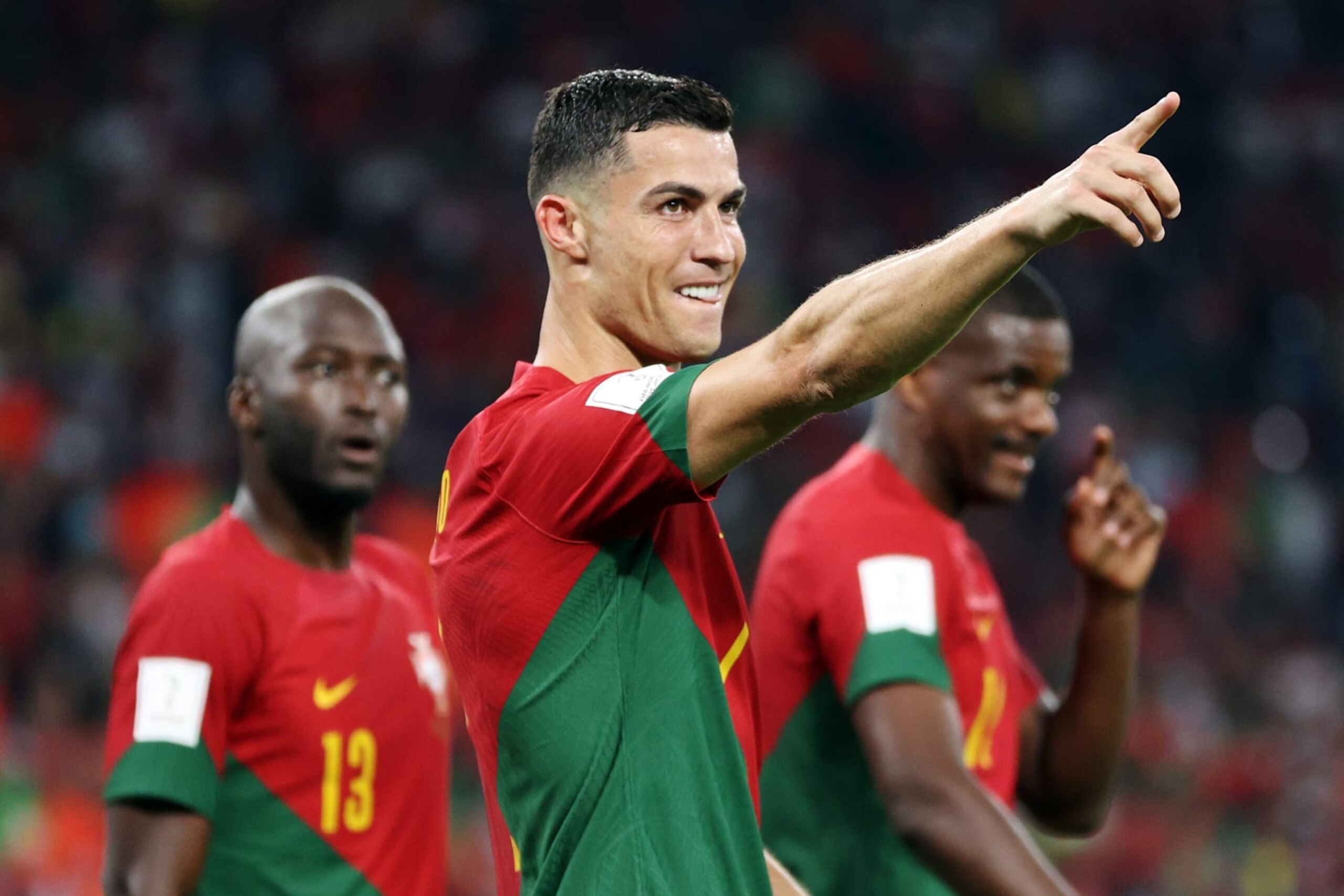 DOHA, QATAR - NOVEMBER 24: Cristiano Ronaldo of Portugal celebrates after scoring their team's first goal via a penalty during the FIFA World Cup Qatar 2022 Group H match between Portugal and Ghana at Stadium 974 on November 24, 2022 in Doha, Qatar. (Photo by Sarah Stier - FIFA/FIFA via Getty Images) DOHA, QATAR - NOVEMBER 24: Cristiano Ronaldo of Portugal celebrates after scoring their team's first goal via a penalty during the FIFA World Cup Qatar 2022 Group H match between Portugal and Ghana at Stadium 974 on November 24, 2022 in Doha, Qatar. (Photo by Sarah Stier - FIFA/FIFA via Getty Images)
