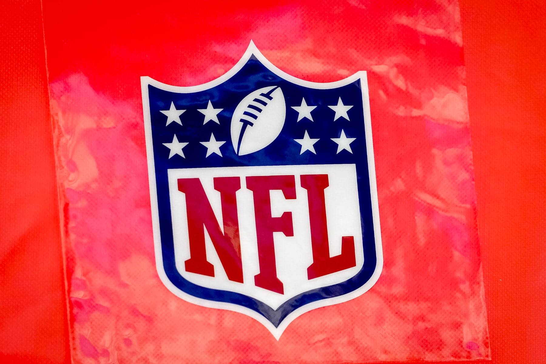 DETROIT, MICHIGAN - NOVEMBER 24: The NFL logo is pictured during the game between the Detroit Lions and Buffalo Bills at Ford Field on November 24, 2022 in Detroit, Michigan. (Photo by Nic Antaya/Getty Images)