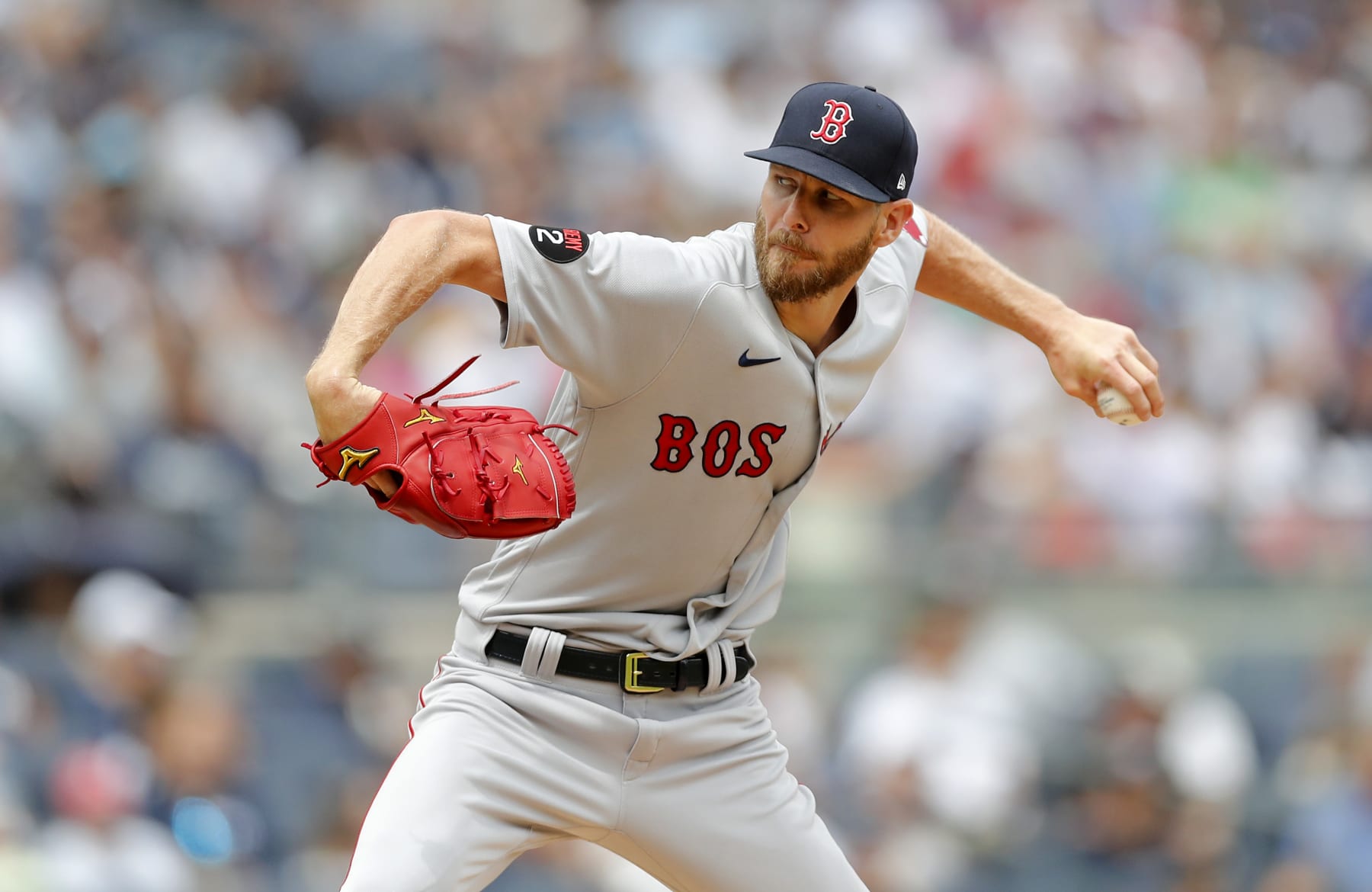 NEW YORK, NEW YORK - JULY 17: (NEW YIRK DAILIES OUT)  Chris Sale #41 of the Boston Red Sox in action against the New York Yankees at Yankee Stadium on July 17, 2022 in New York City. (Photo by Jim McIsaac/Getty Images)