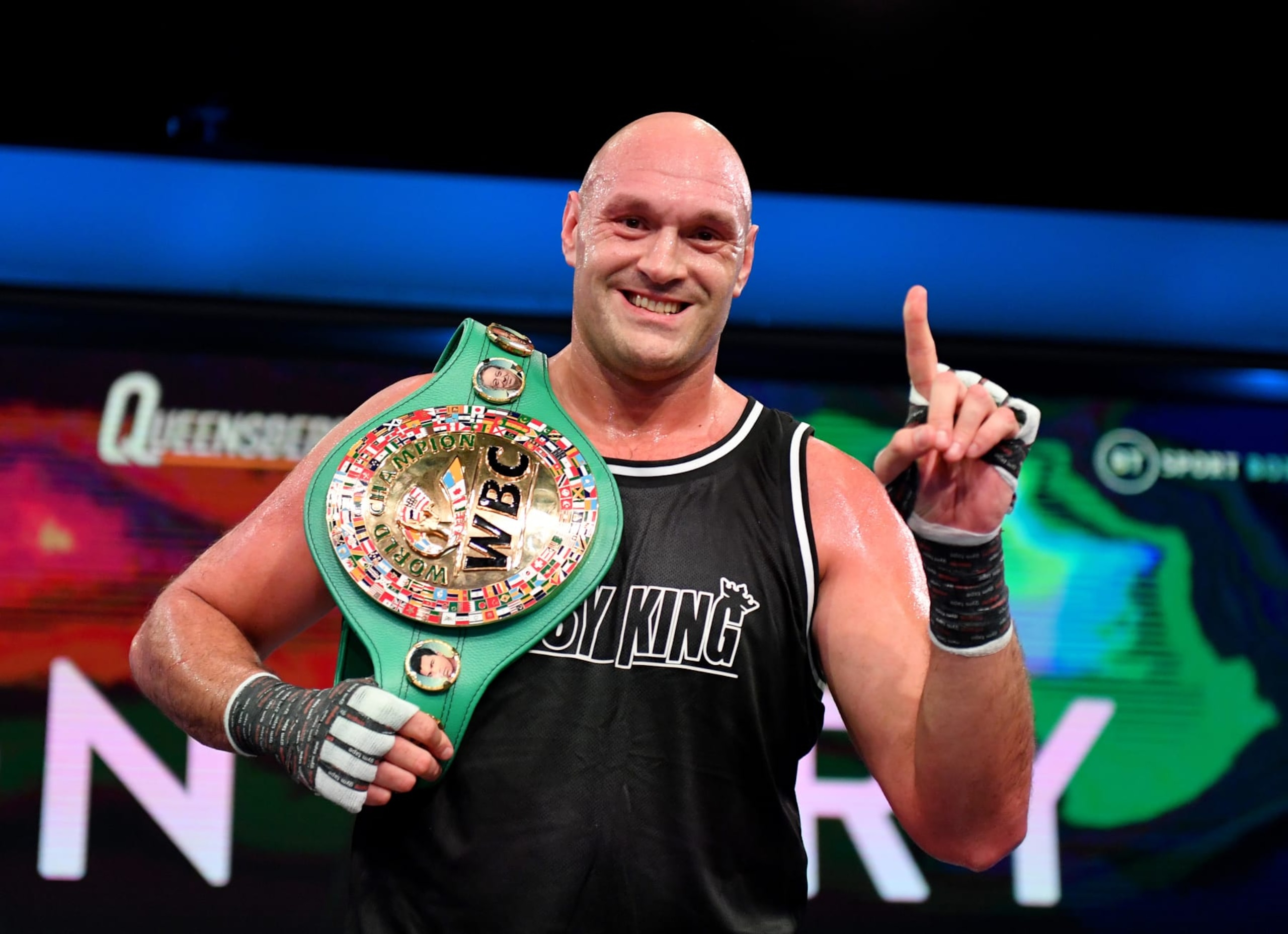 STRATFORD, ENGLAND - NOVEMBER 29: Tyson Fury poses for photographs during the media work out ahead of Tyson Fury v Derek Chisora at BT Studios on November 29, 2022 in Stratford, England. (Photo by Tom Dulat/Getty Images)