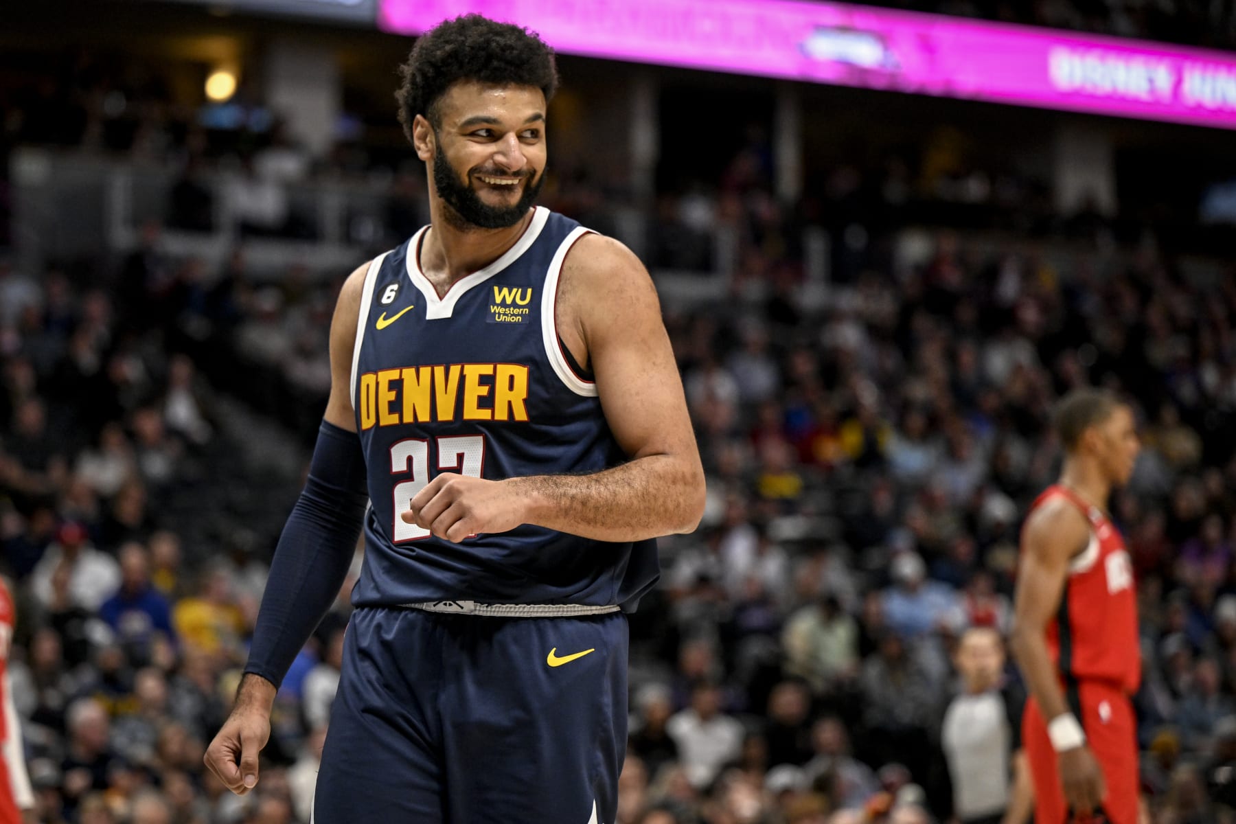 DENVER, CO - NOVEMBER 28: Jamal Murray (27) of the Denver Nuggets works en route to scoring 22 points against the Houston Rockets in the first half during the second quarter at Ball Arena in Denver on Monday, November 28, 2022. (Photo by AAron Ontiveroz/MediaNews Group/The Denver Post via Getty Images)