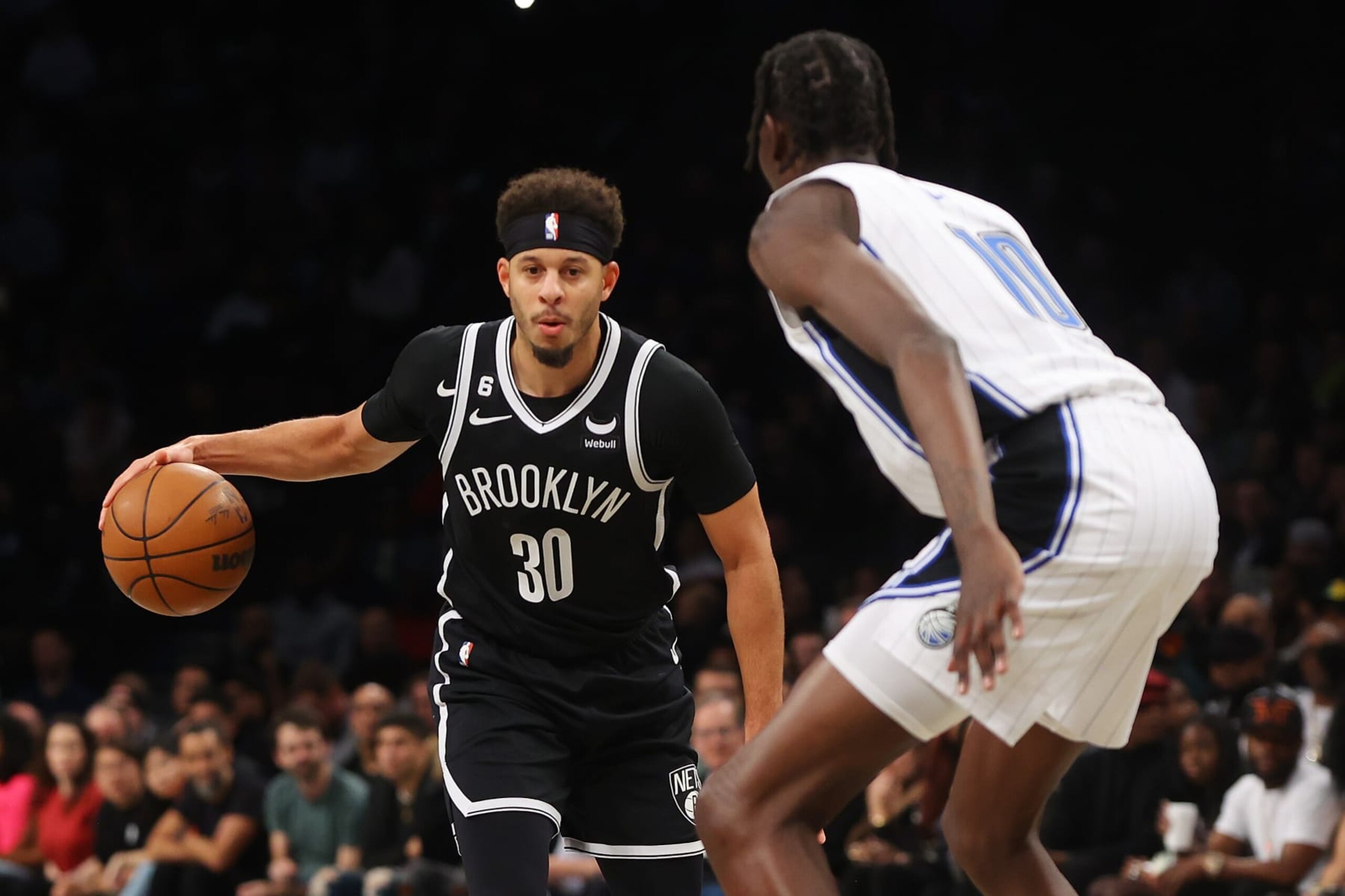 NEW YORK, NEW YORK - NOVEMBER 28: Seth Curry #30 of the Brooklyn Nets in action against the Orlando Magic at Barclays Center on November 28, 2022 in New York City. NOTE TO USER: User expressly acknowledges and agrees that, by downloading and or using this Photograph, user is consenting to the terms and conditions of the Getty Images License Agreement. Brooklyn Nets defeated the Orlando Magic 109-102. (Photo by Mike Stobe/Getty Images) NEW YORK, NEW YORK - NOVEMBER 28: Seth Curry #30 of the Brooklyn Nets in action against the Orlando Magic at Barclays Center on November 28, 2022 in New York City. NOTE TO USER: User expressly acknowledges and agrees that, by downloading and or using this Photograph, user is consenting to the terms and conditions of the Getty Images License Agreement. Brooklyn Nets defeated the Orlando Magic 109-102. (Photo by Mike Stobe/Getty Images)