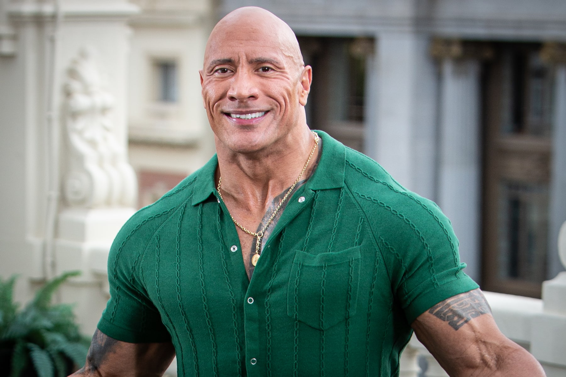 MADRID, SPAIN - OCTOBER 19: US actor Dwayne Johnson attends the "Black Adam" photocall at NH Collection Madrid Eurobuilding hotel on October 19, 2022 in Madrid, Spain. (Photo by Pablo Cuadra/WireImage)