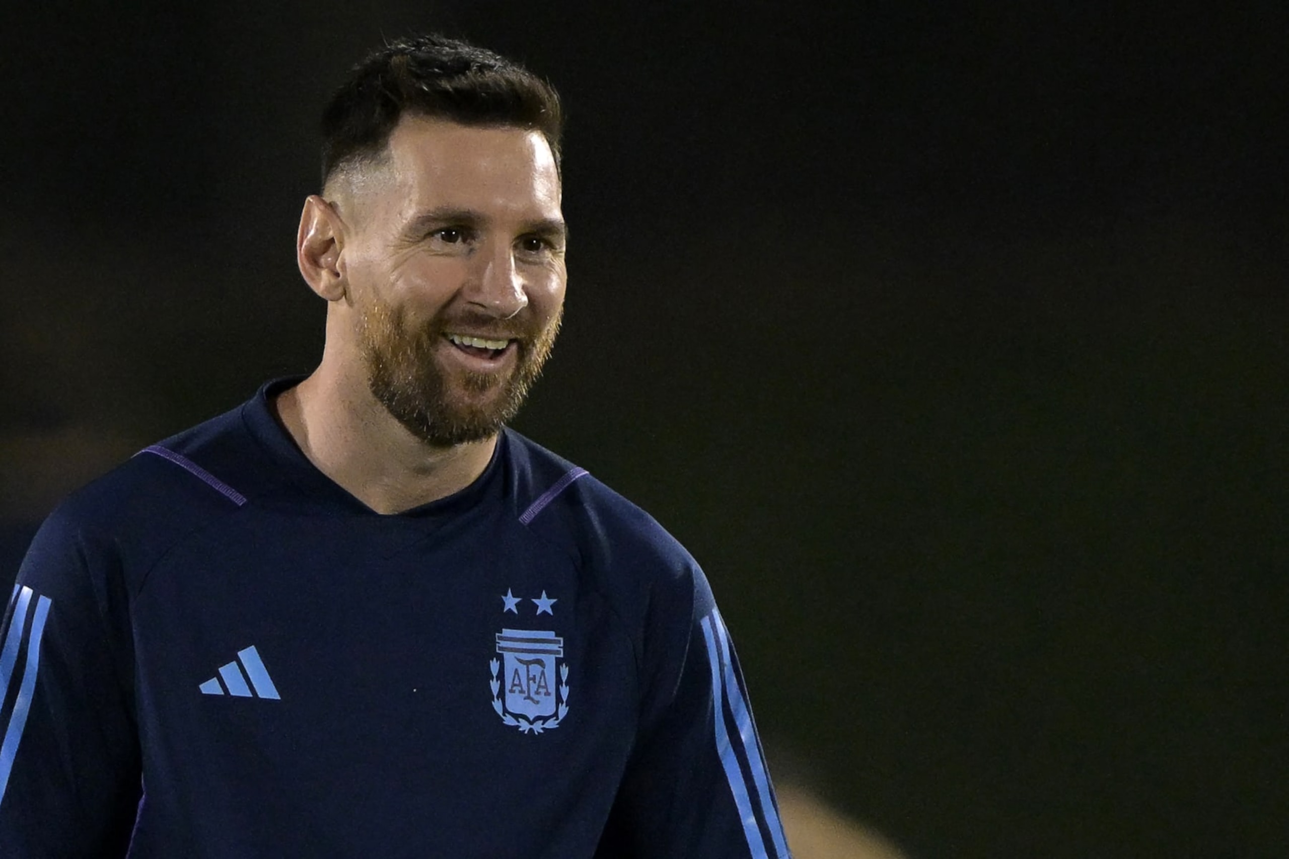 Argentina's forward Lionel Messi attends a training session at Qatar University in Doha on December 2, 2022, on the eve of the Qatar 2022 World Cup football match between Argentina and Australia. (Photo by JUAN MABROMATA / AFP) (Photo by JUAN MABROMATA/AFP via Getty Images)