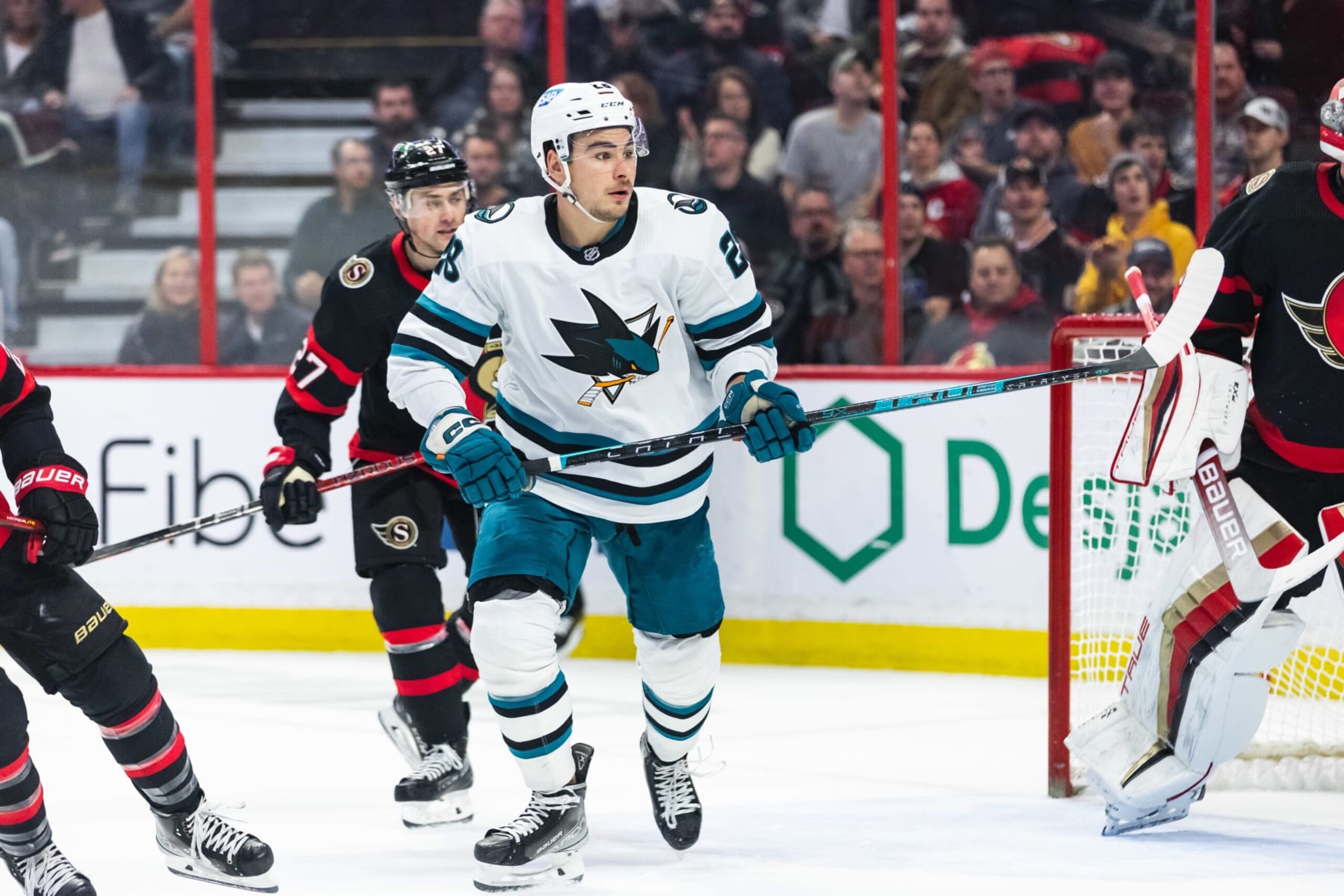 San Jose Sharks winger Timo Meier.