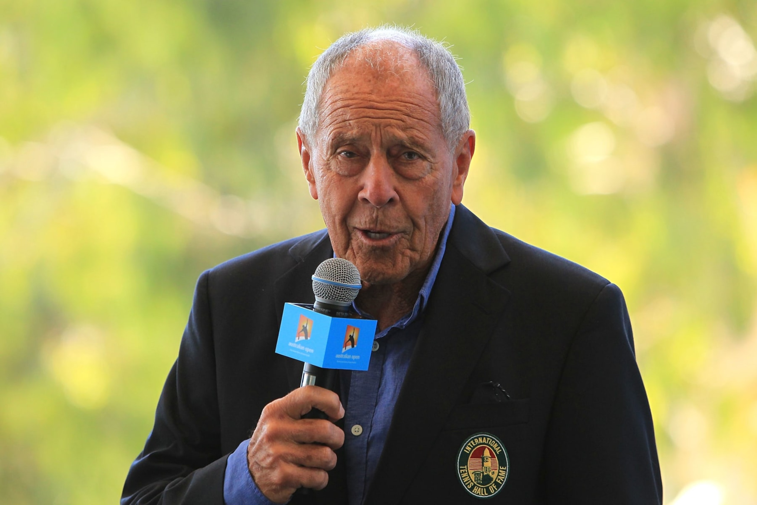 MELBOURNE, AUSTRALIA - JANUARY 16:  Tennis Coach Nick Bollettieri talks during the 2015 Australian Open Official Draw ahead of the 2015 Australian Open at Melbourne Park on January 16, 2015 in Melbourne, Australia.  (Photo by Graham Denholm/Getty Images)