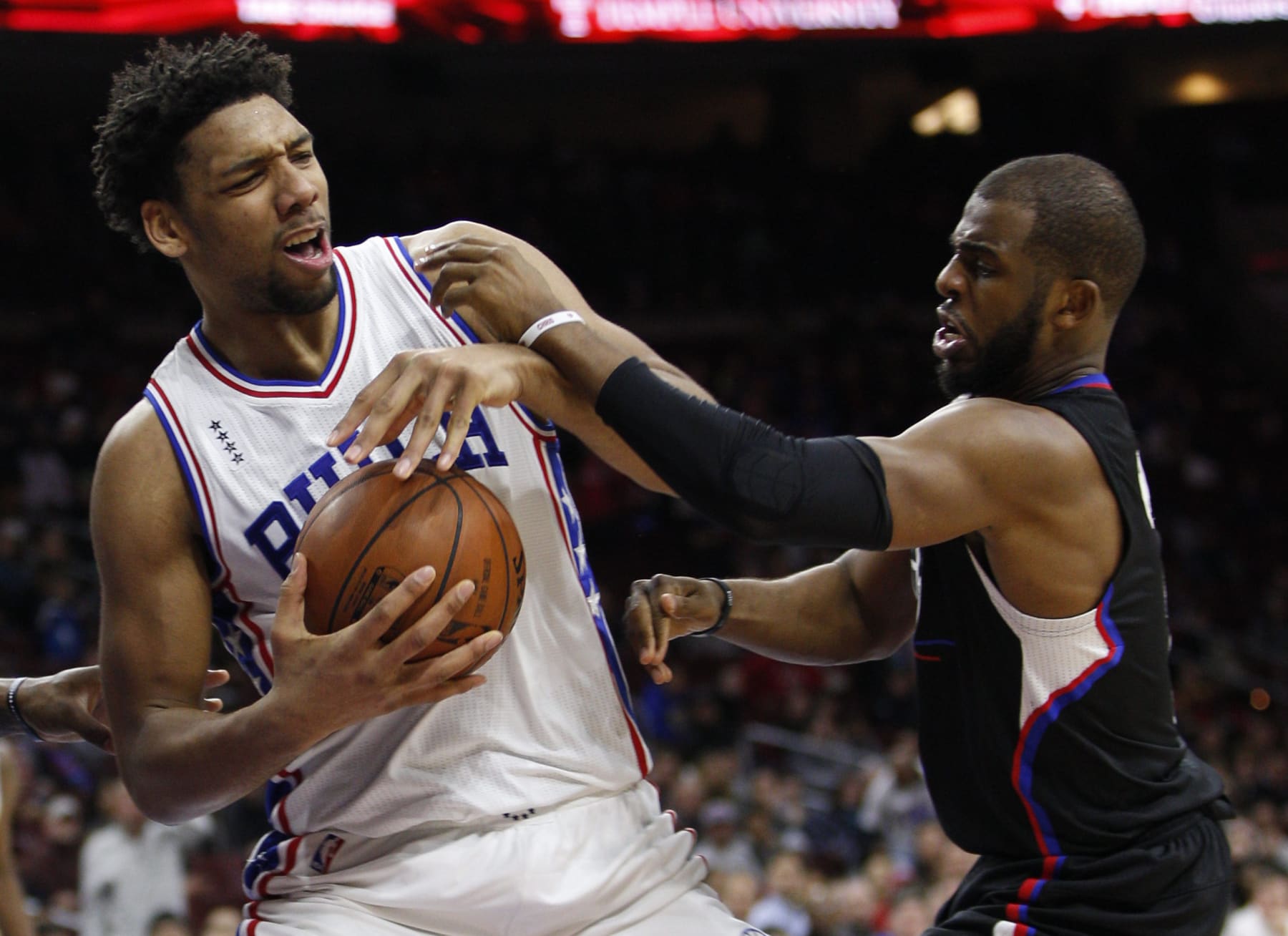 Jahlil Okafor (left) and Chris Paul