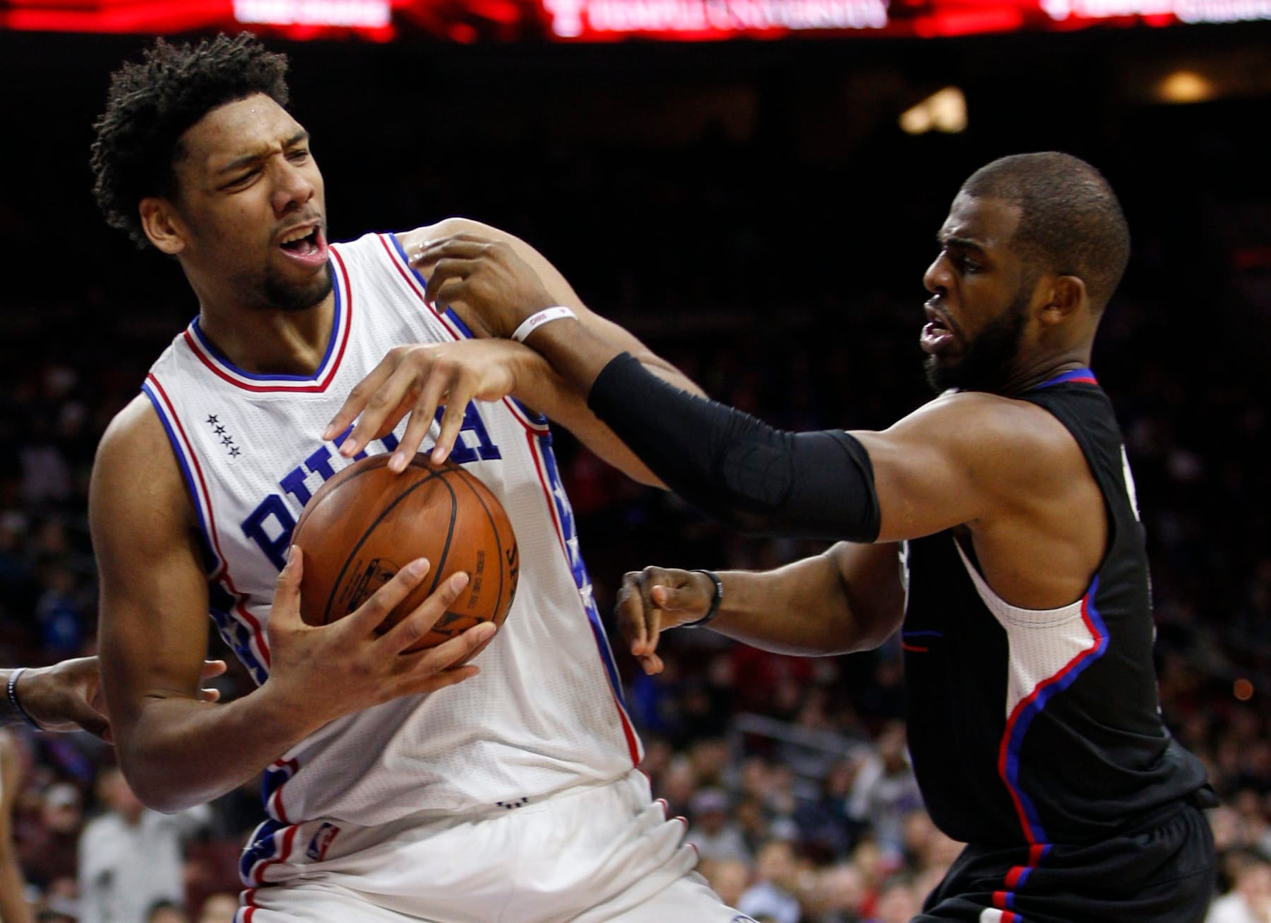 Jahlil Okafor (left) and Chris Paul