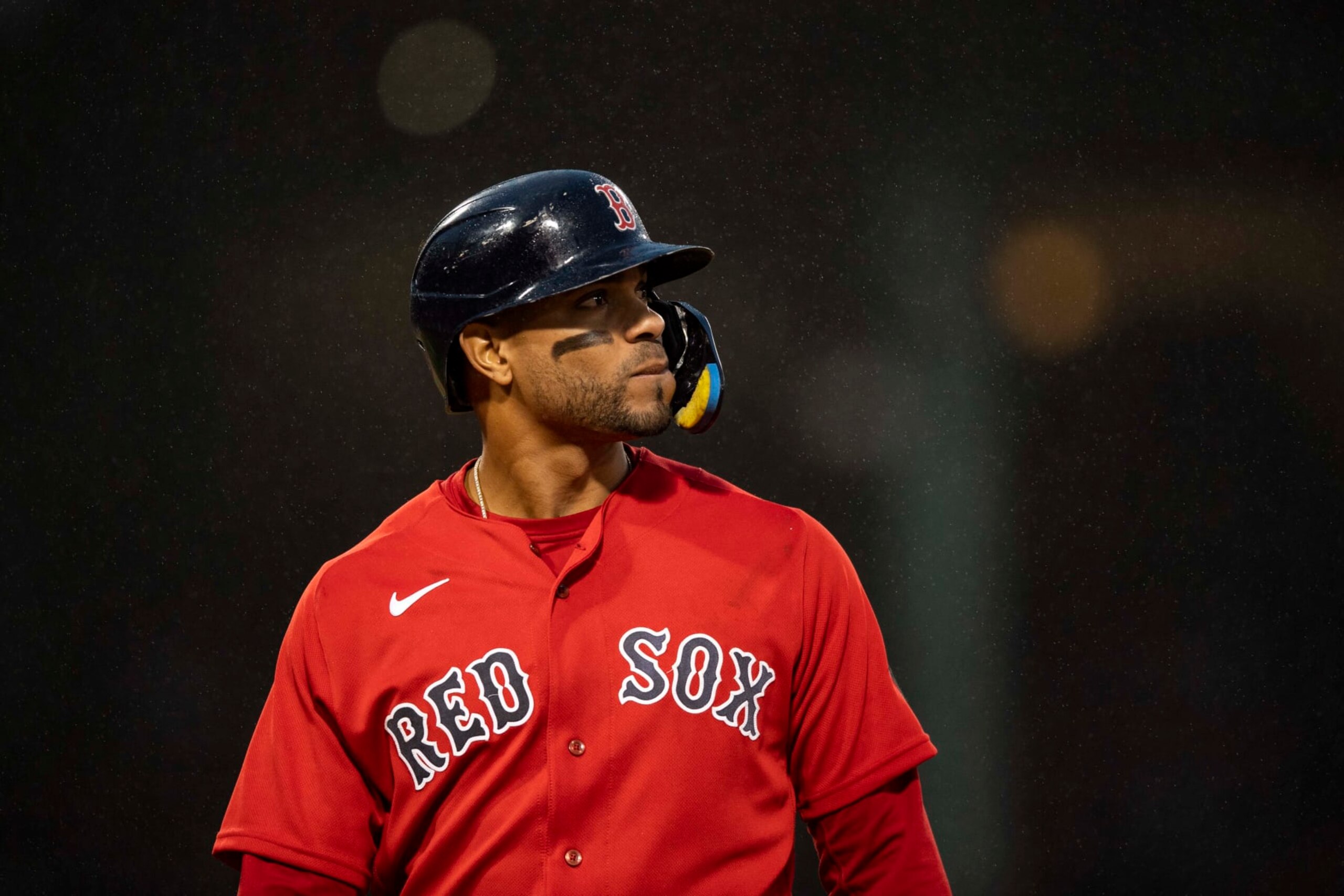 BOSTON, MA - OCTOBER 5: Xander Bogaerts #2 of the Boston Red Sox reacts during the sixth inning of a game against the Tampa Bay Rays on October 5, 2022 at Fenway Park in Boston, Massachusetts. (Photo by Billie Weiss/Boston Red Sox/Getty Images)