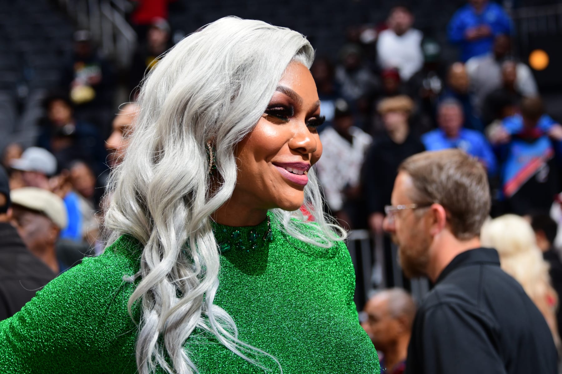 ATLANTA, GA - DECEMBER 5: Jade Cargill, professional wrestler, attends the Atlanta Hawks game against the Oklahoma City Thunder on December 5, 2022 at State Farm Arena in Atlanta, Georgia.  NOTE TO USER: User expressly acknowledges and agrees that, by downloading and/or using this Photograph, user is consenting to the terms and conditions of the Getty Images License Agreement. Mandatory Copyright Notice: Copyright 2022 NBAE (Photo by Scott Cunningham/NBAE via Getty Images)