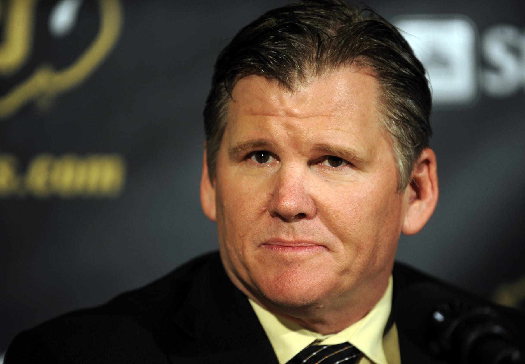 HAWKINS09--Dan Hawkins has been relieved of his duties as head coach of the football team immediately at the University of Colorado. Hawkins talks to media Tuesday Nov. 09, 2010, on campus in Boulder. RJ Sangosti/ The Denver Post  (Photo By RJ Sangosti/The Denver Post via Getty Images)