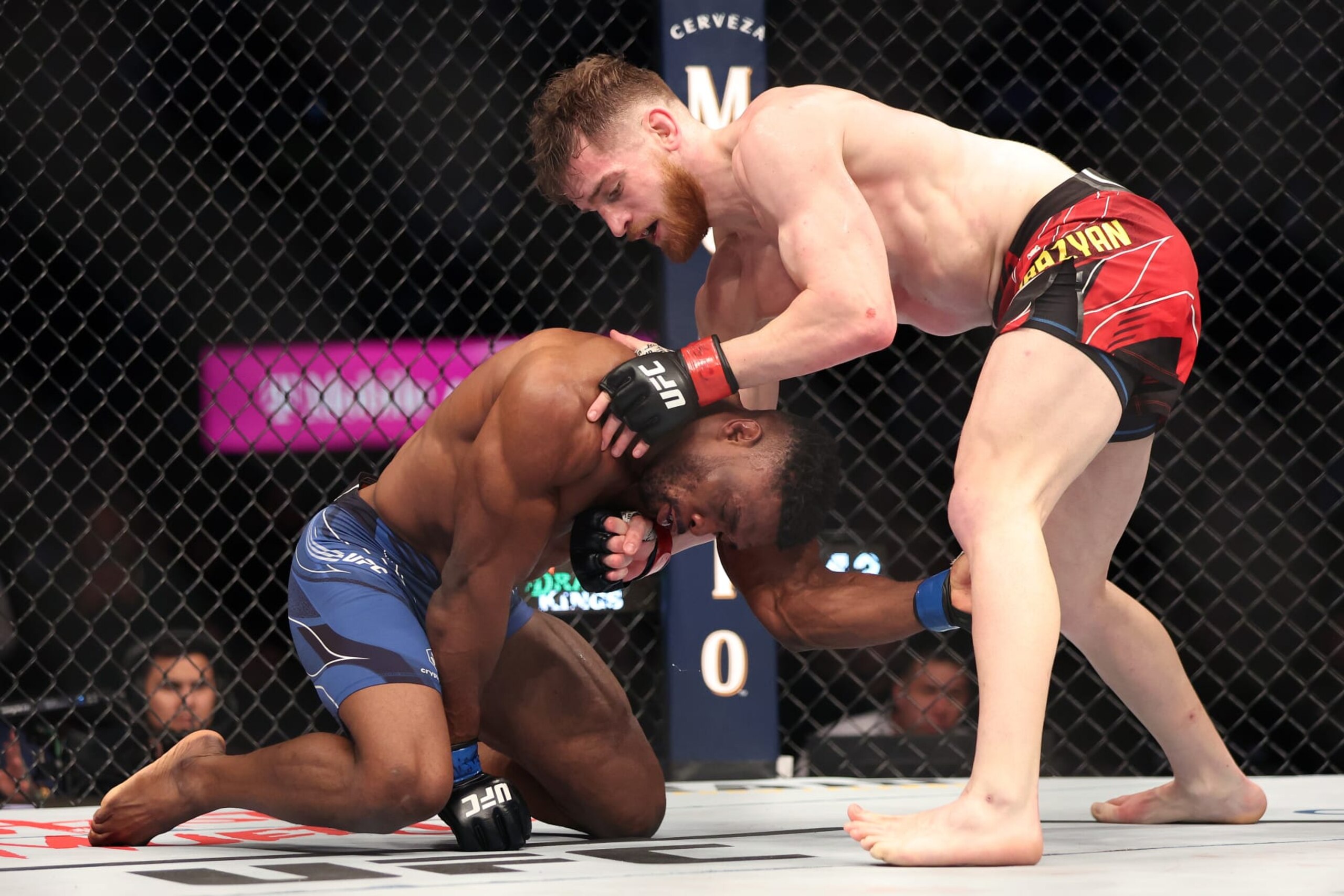 LAS VEGAS, NEVADA - DECEMBER 10: (R-L) Edmen Shahbazyan punches Dalcha Lungiambula of the Congo in a middleweight fight during the UFC 282 event at T-Mobile Arena on December 10, 2022 in Las Vegas, Nevada. (Photo by Sean M. Haffey/Getty Images) LAS VEGAS, NEVADA - DECEMBER 10: (R-L) Edmen Shahbazyan punches Dalcha Lungiambula of the Congo in a middleweight fight during the UFC 282 event at T-Mobile Arena on December 10, 2022 in Las Vegas, Nevada. (Photo by Sean M. Haffey/Getty Images)