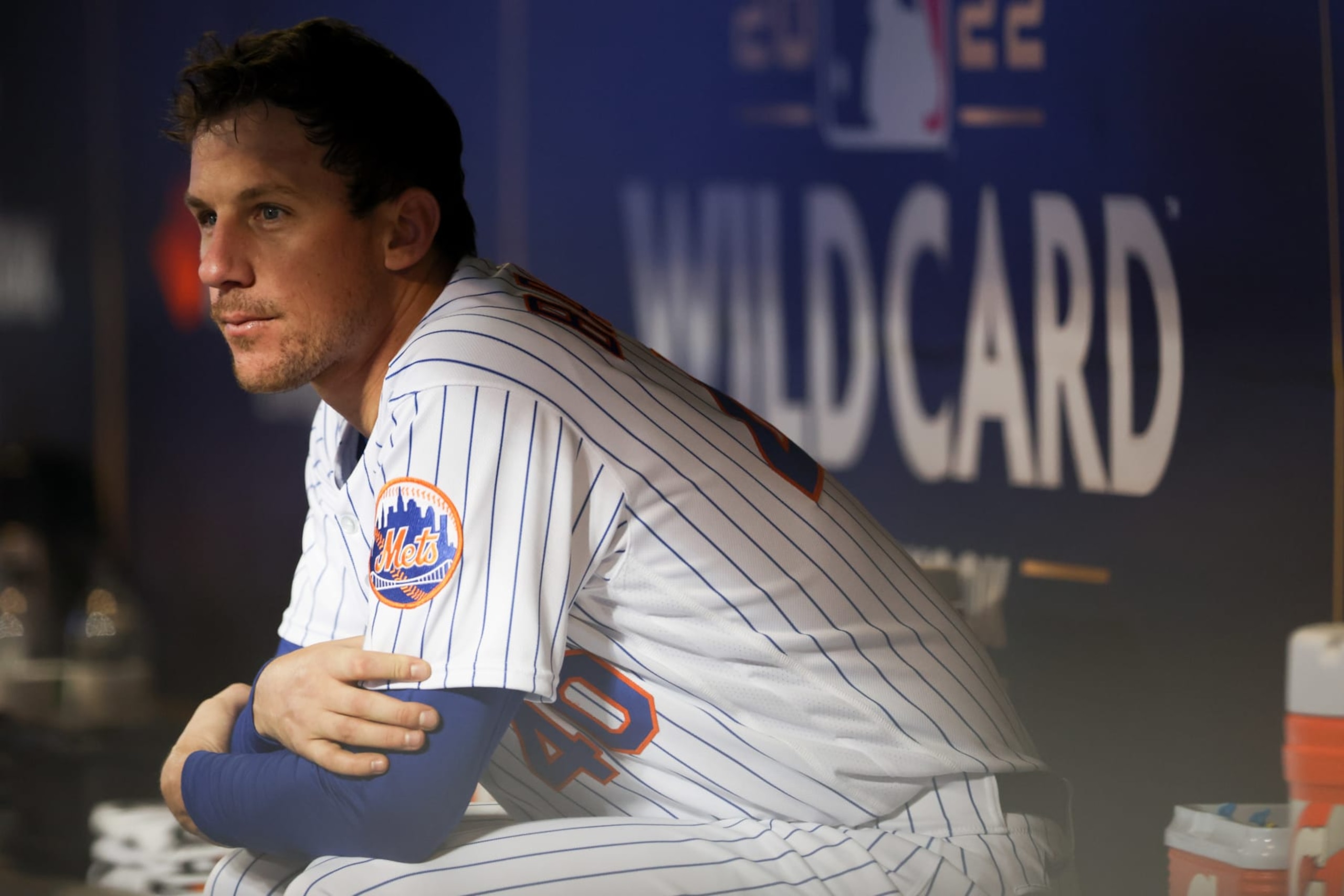 NEW YORK, NY - OCTOBER 09: Chris Bassitt #40 of the New York Mets looks on from the dugout in the fourth inning during the Wild Card Series game between the San Diego Padres and the New York Mets at Citi Field on Sunday, October 9, 2022 in New York, New York. (Photo by Rob Tringali/MLB Photos via Getty Images) NEW YORK, NY - OCTOBER 09: Chris Bassitt #40 of the New York Mets looks on from the dugout in the fourth inning during the Wild Card Series game between the San Diego Padres and the New York Mets at Citi Field on Sunday, October 9, 2022 in New York, New York. (Photo by Rob Tringali/MLB Photos via Getty Images)