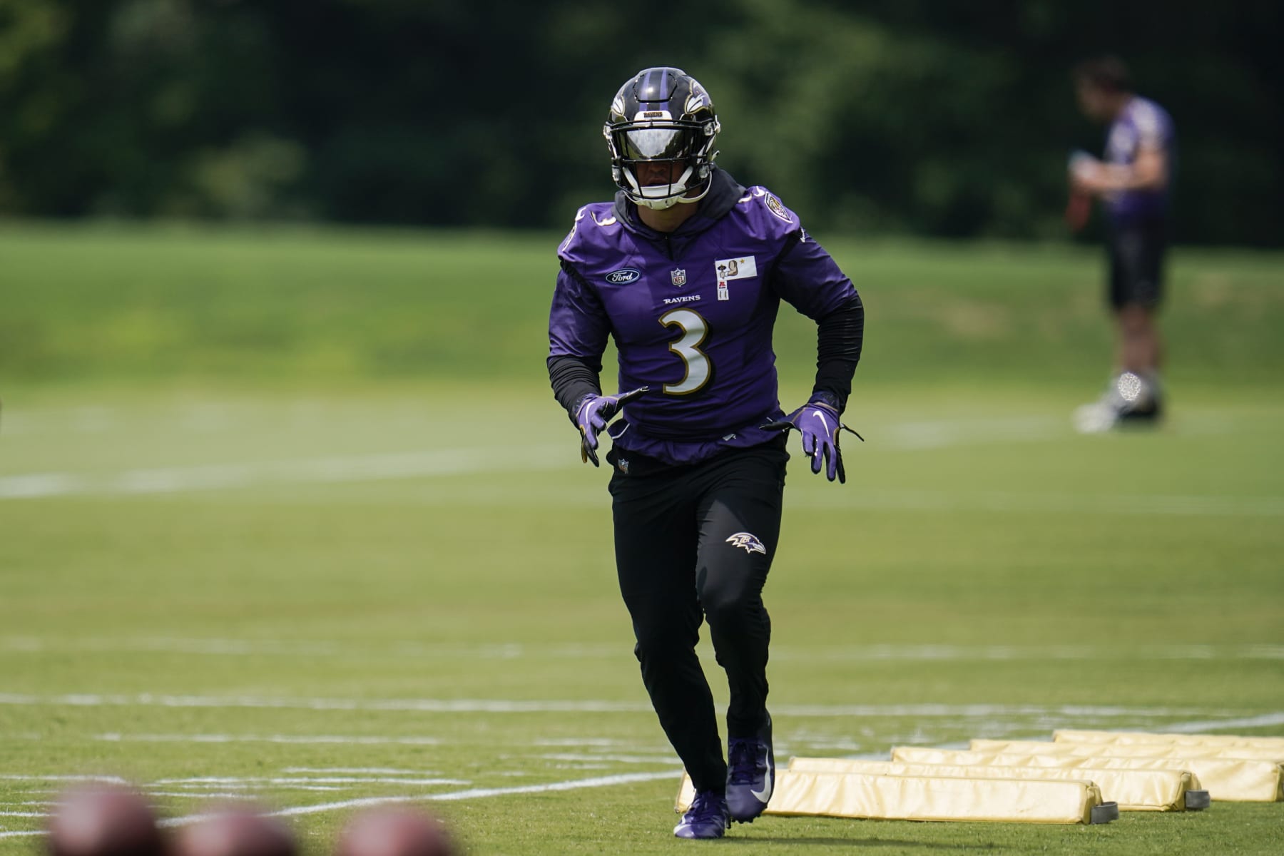 Baltimore Ravens linebacker L.J. Fort works out during the team's NFL football organized team activities, Tuesday, June 8, 2021, in Owings Mills, Md. (AP Photo/Julio Cortez)